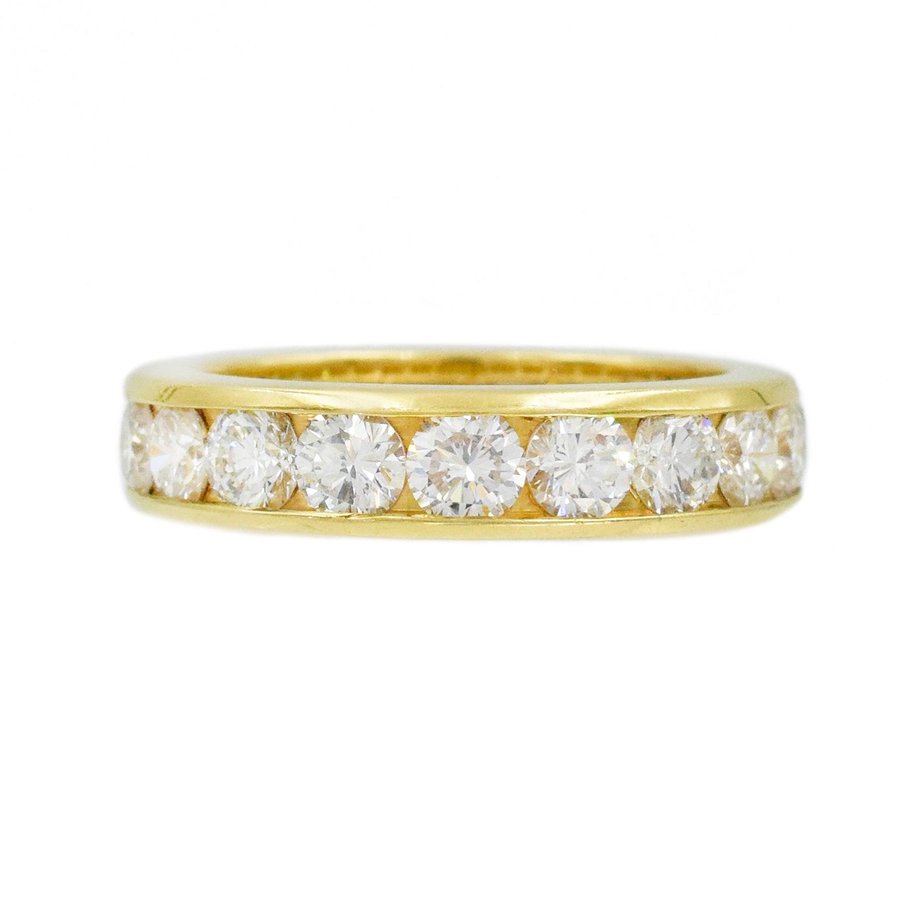 3.30ct Round Diamond Eternity Band in 18K Yellow Gold