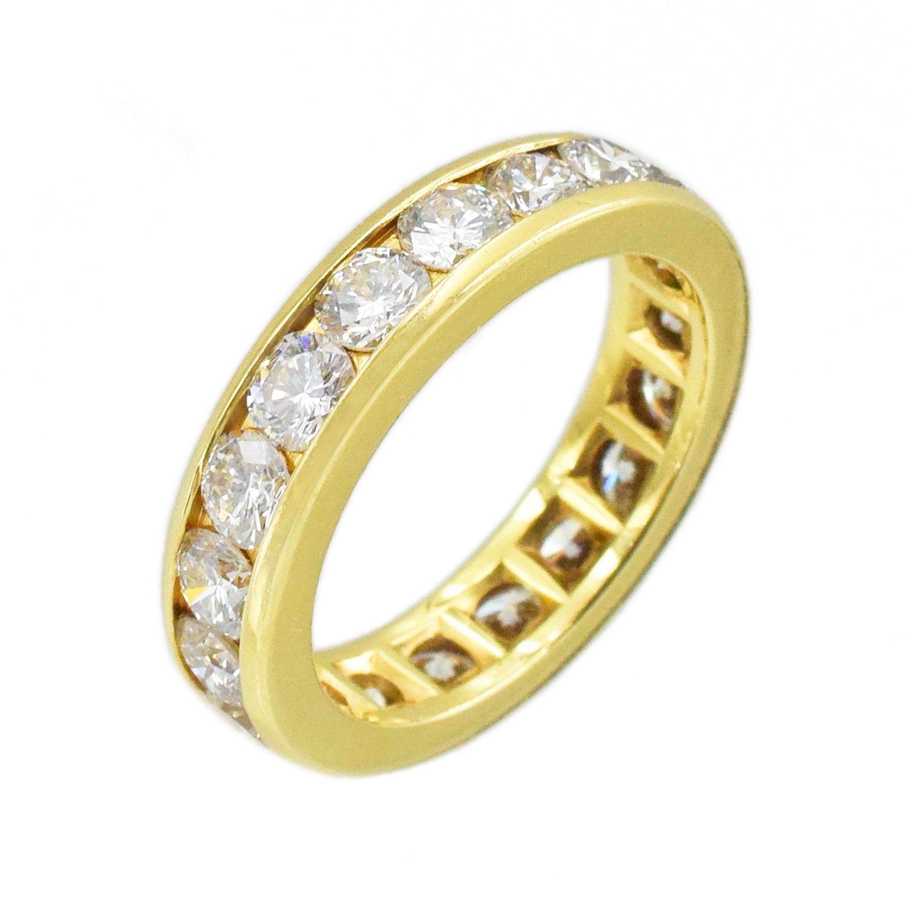 3.30ct Round Diamond Eternity Band in 18K Yellow Gold