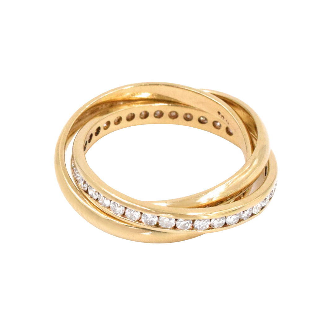0.65ct Diamond Rolling Ring in 18k Yellow Gold
