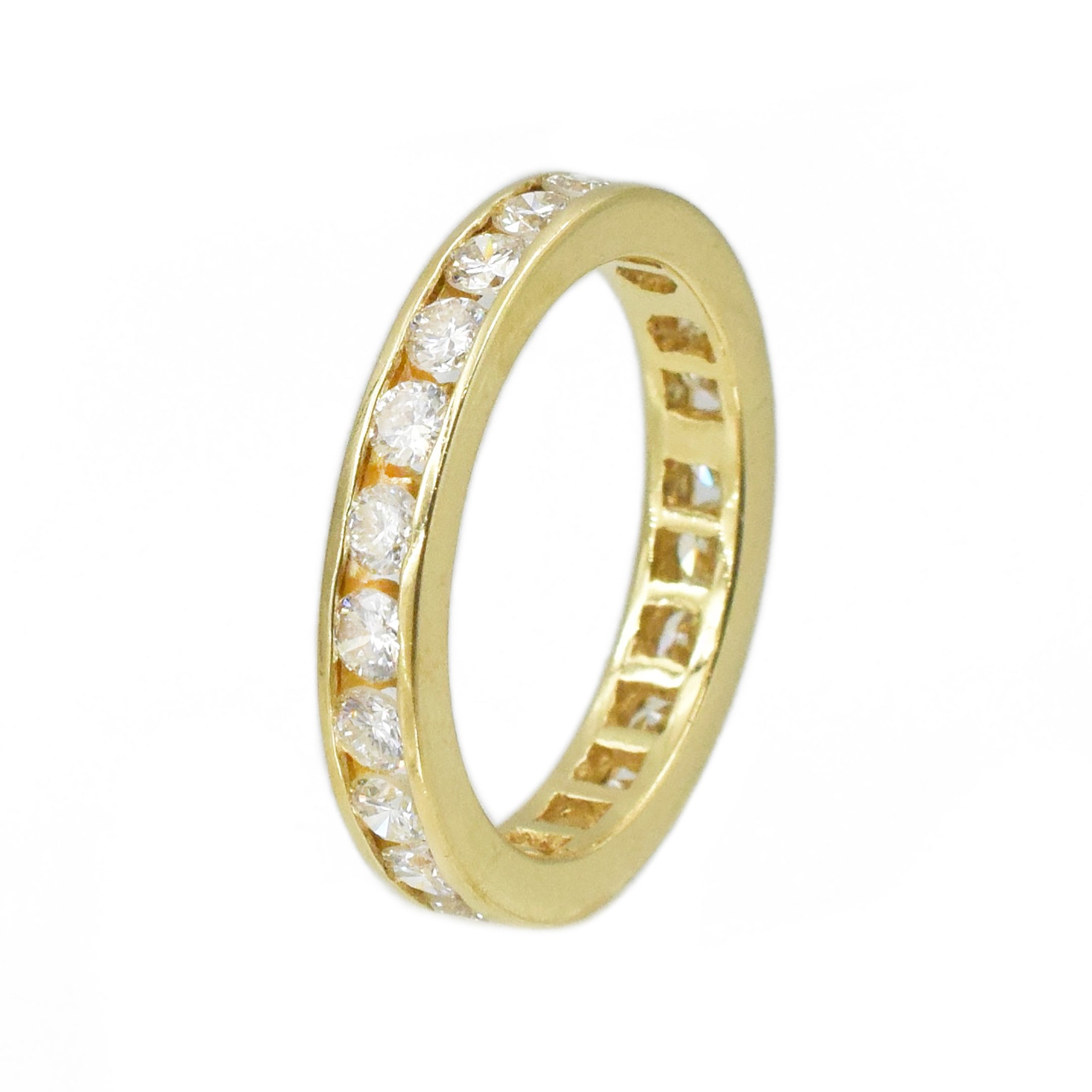 2.10ct Round Diamond Eternity Band in 18K Yellow Gold
