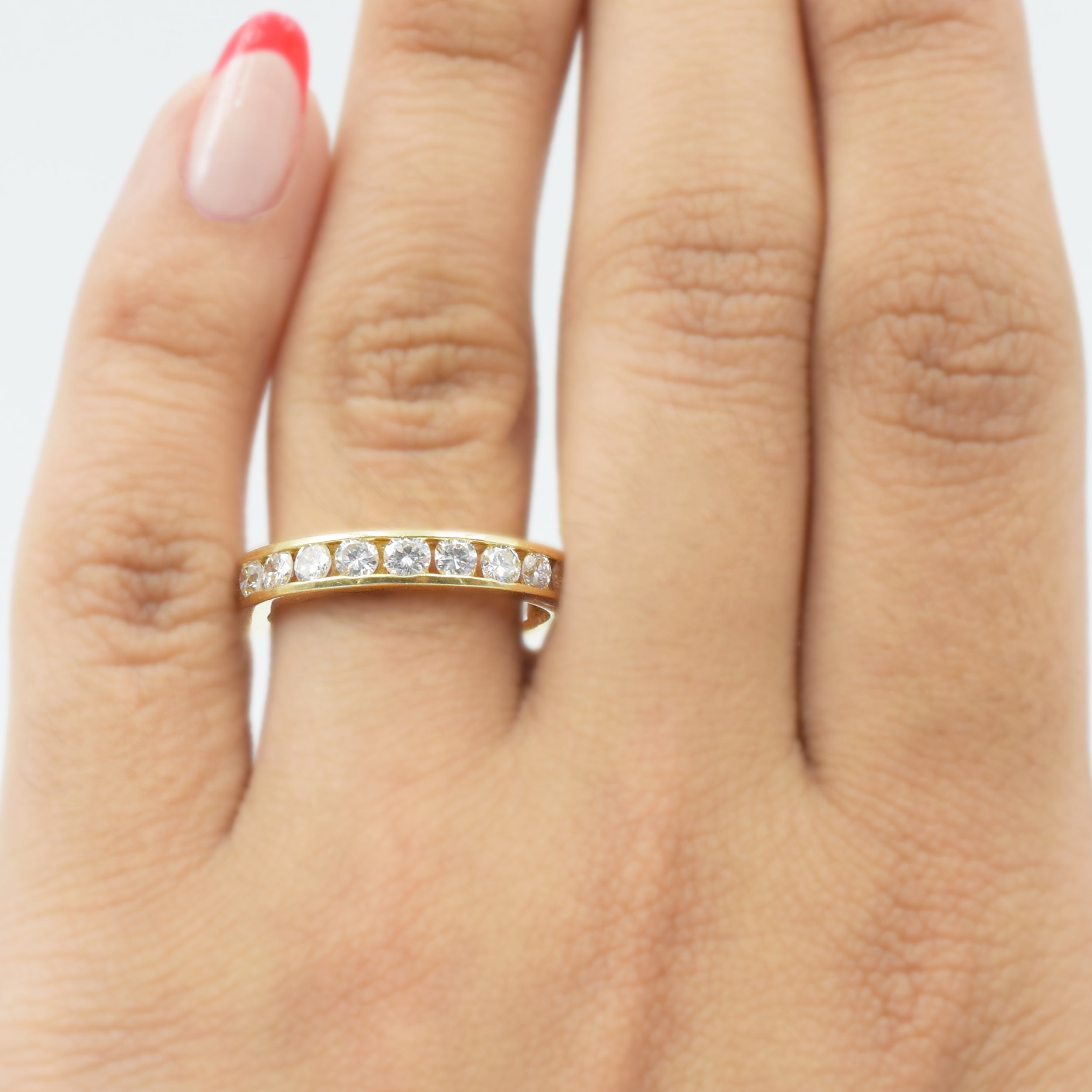 2.10ct Round Diamond Eternity Band in 18K Yellow Gold