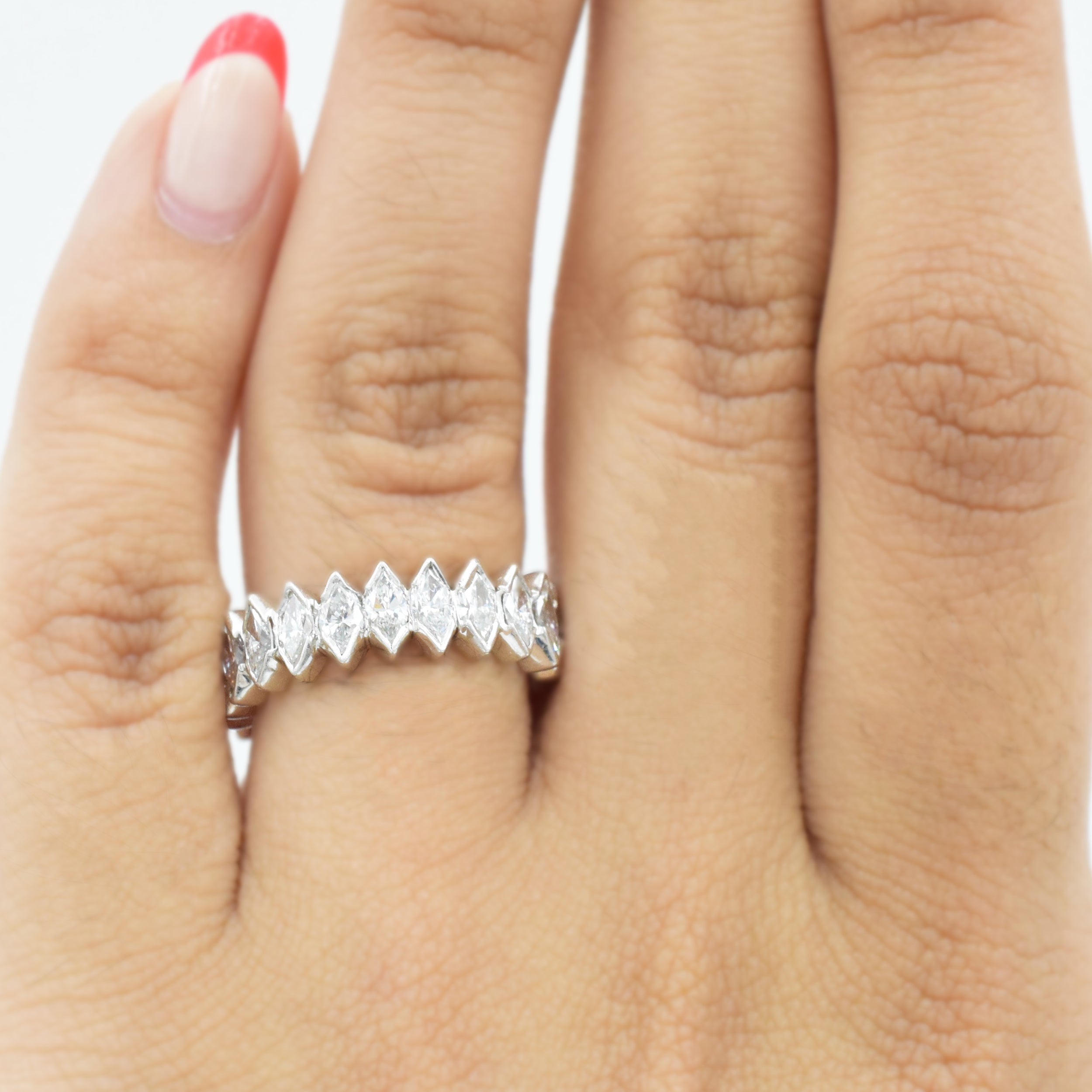 3.50ct Marquise Diamond Eternity Band in Platinum