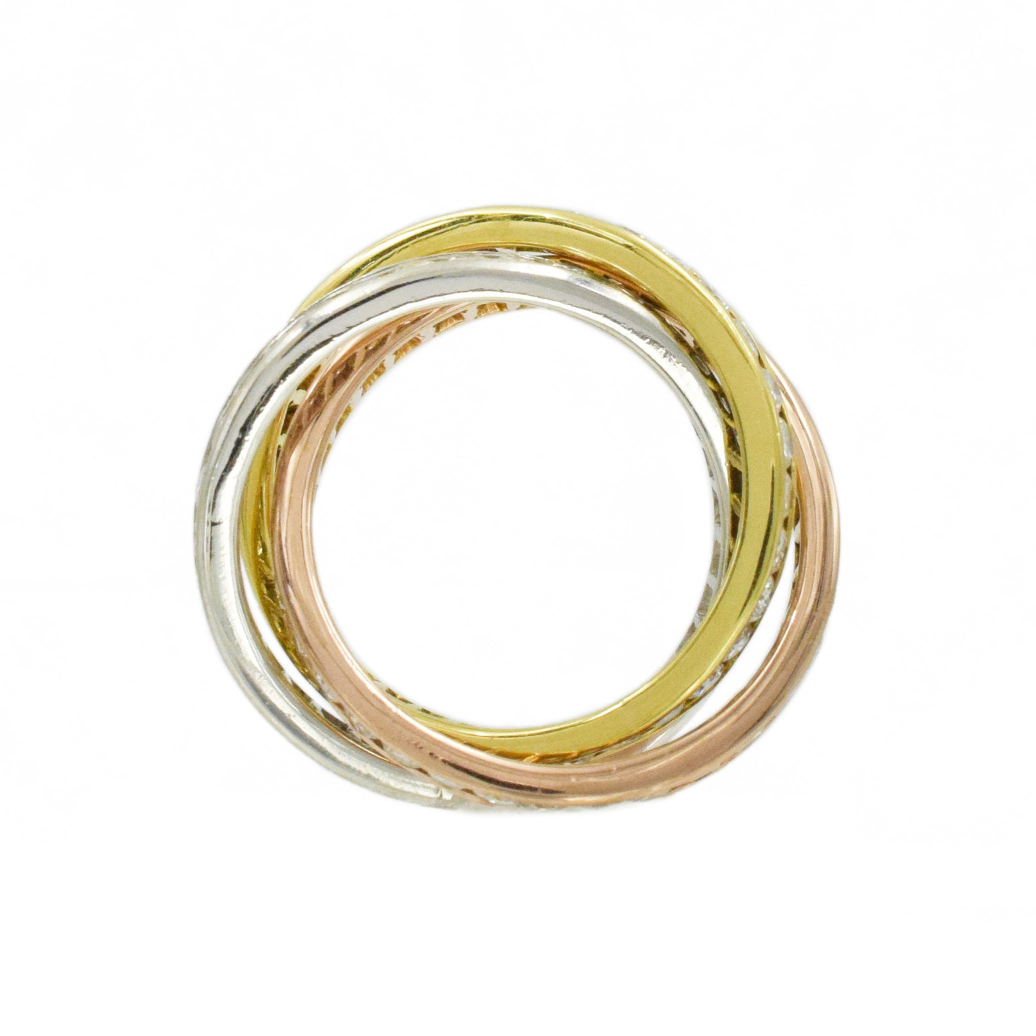 3.50ct Diamond Rolling Ring in 18k Yellow & Rose Gold and Platinum