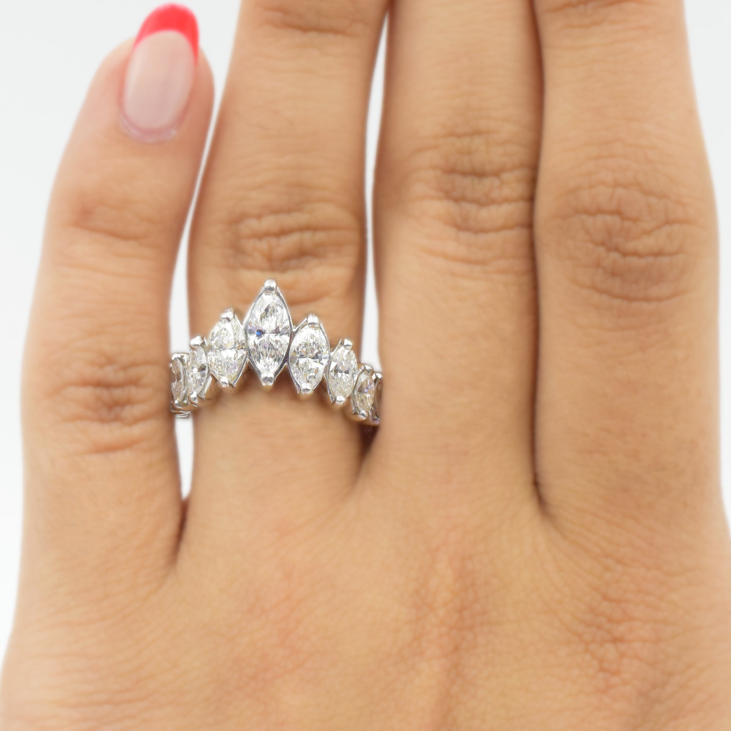 4ct Marquise Diamond Eternity Band in Platinum