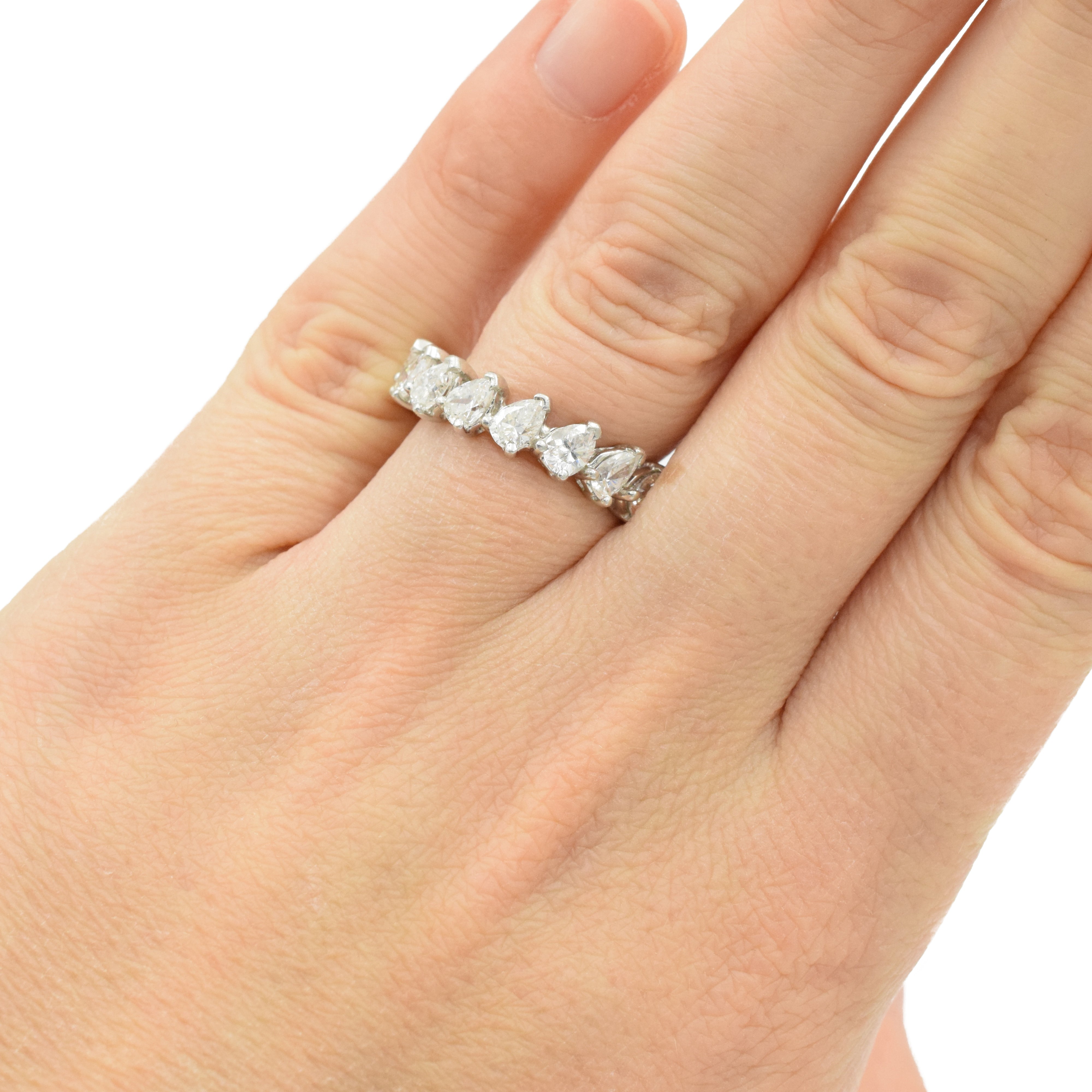 3.20ct Pear Shape Diamond Eternity Band in Platinum