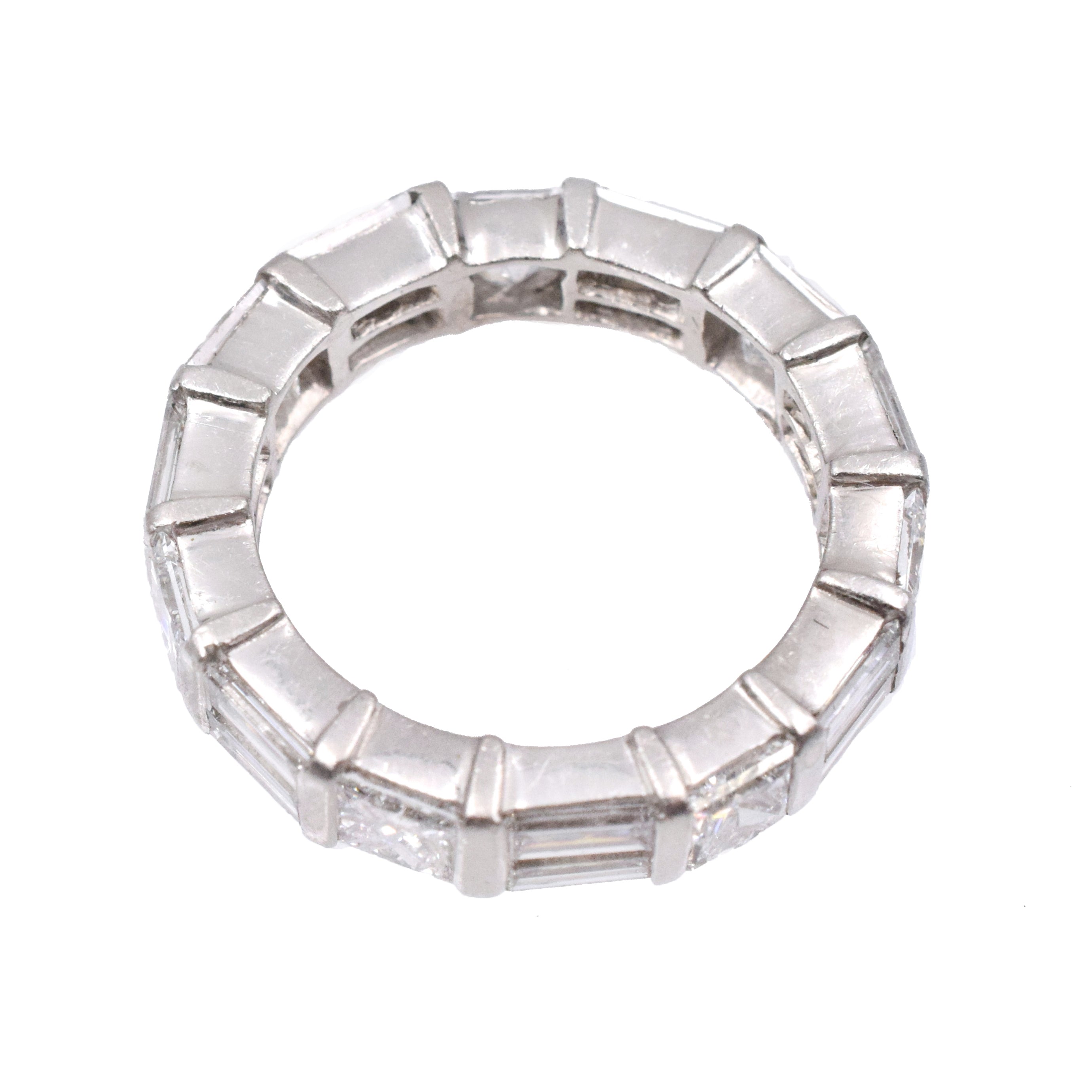 4.05ct Princess & Baguette Diamond Eternity Band in Platinum