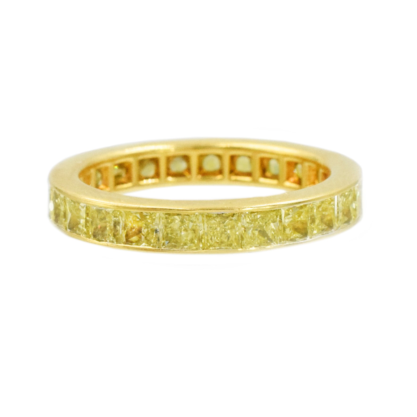 3.00ct Natural Fancy Yellow Princess Cut Diamond Eternity Band