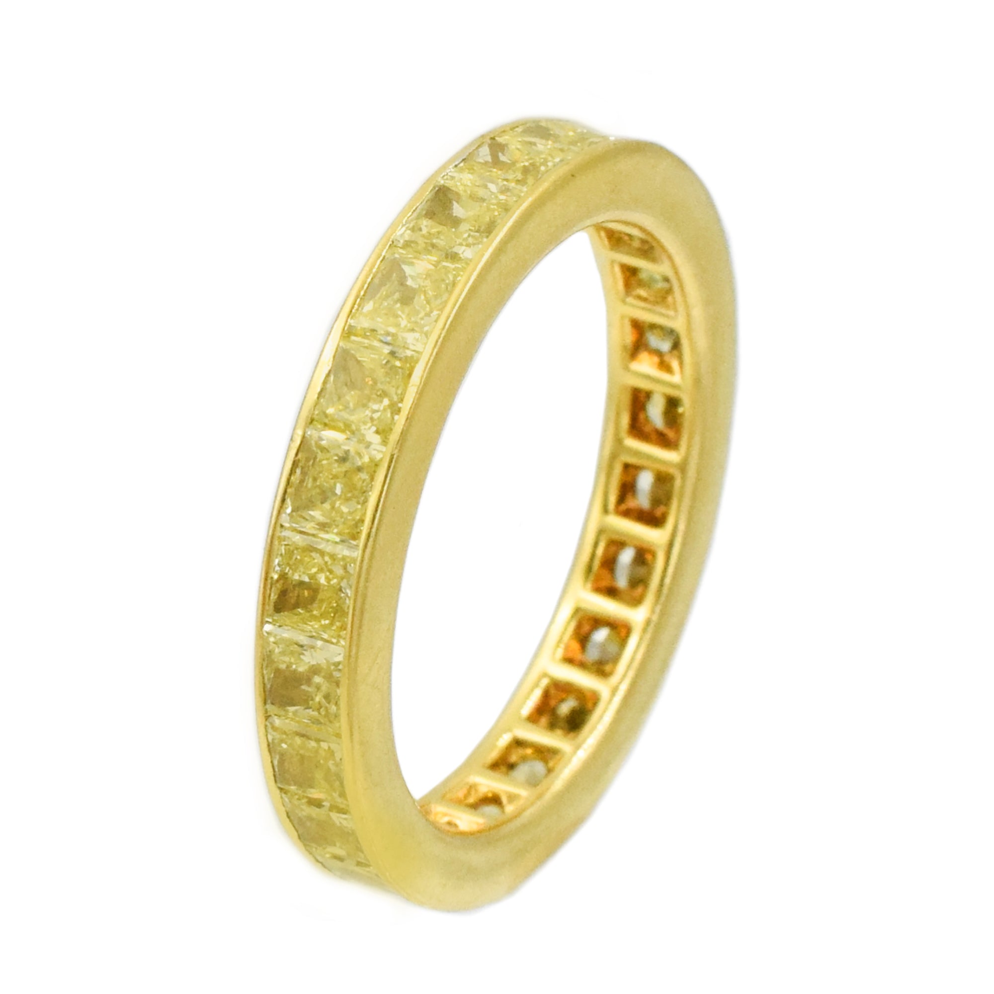 3.00ct Natural Fancy Yellow Princess Cut Diamond Eternity Band