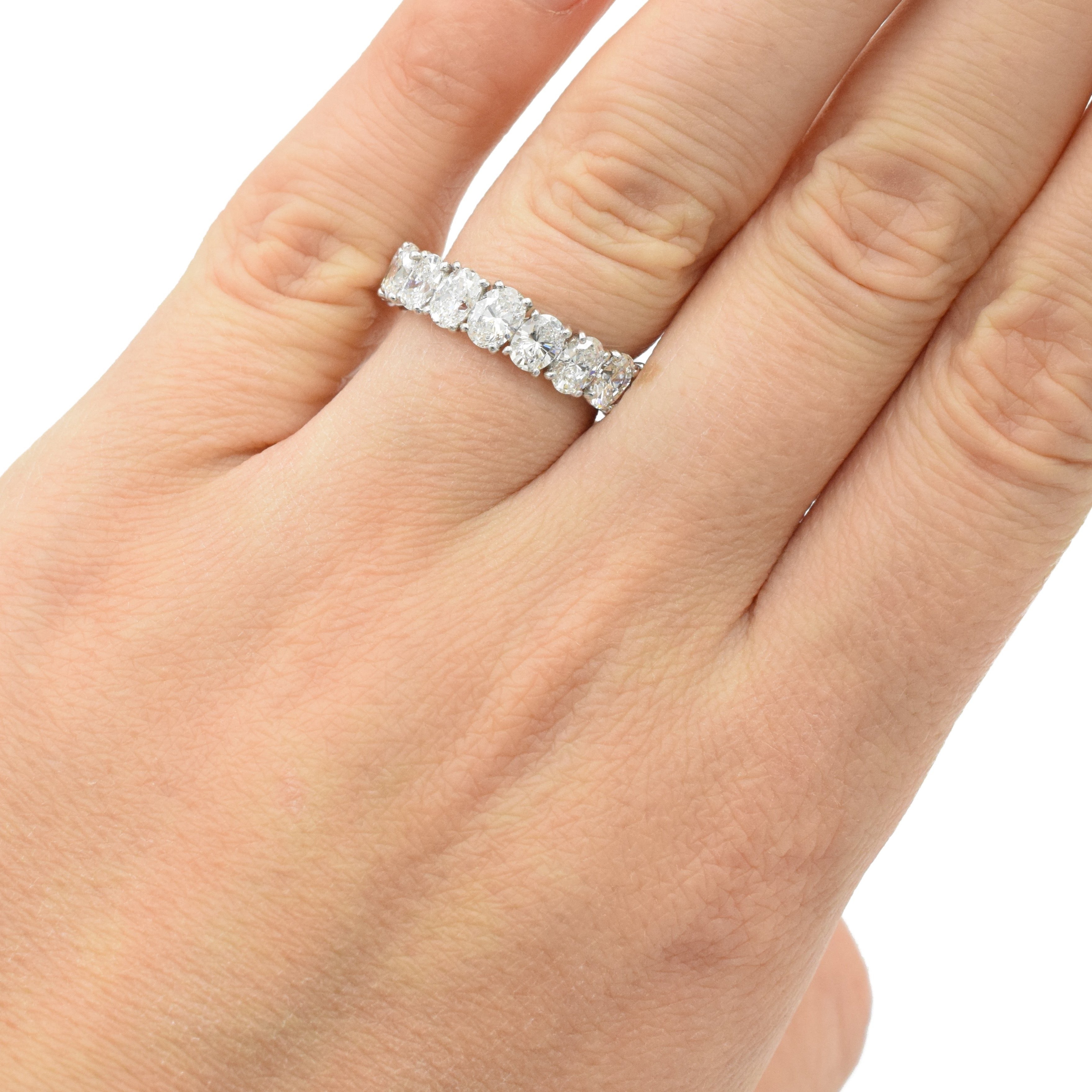 5.05ct Oval Cut Diamond Eternity Wedding & Anniversary Band