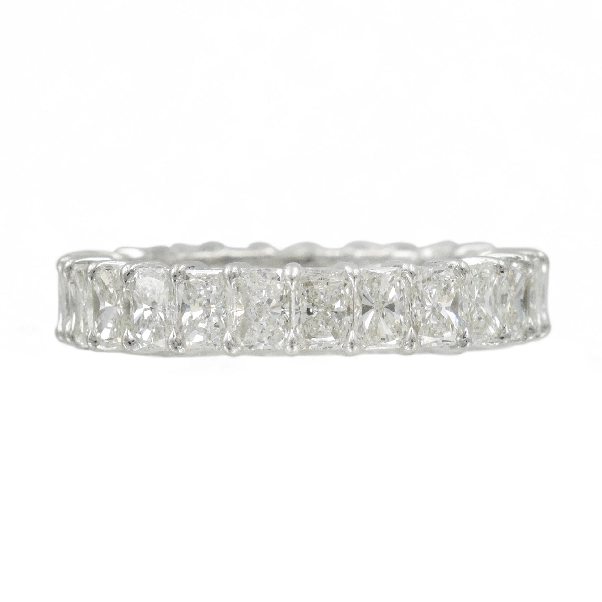3.73ct Radiant Cut Diamond Eternity Band in Platinum
