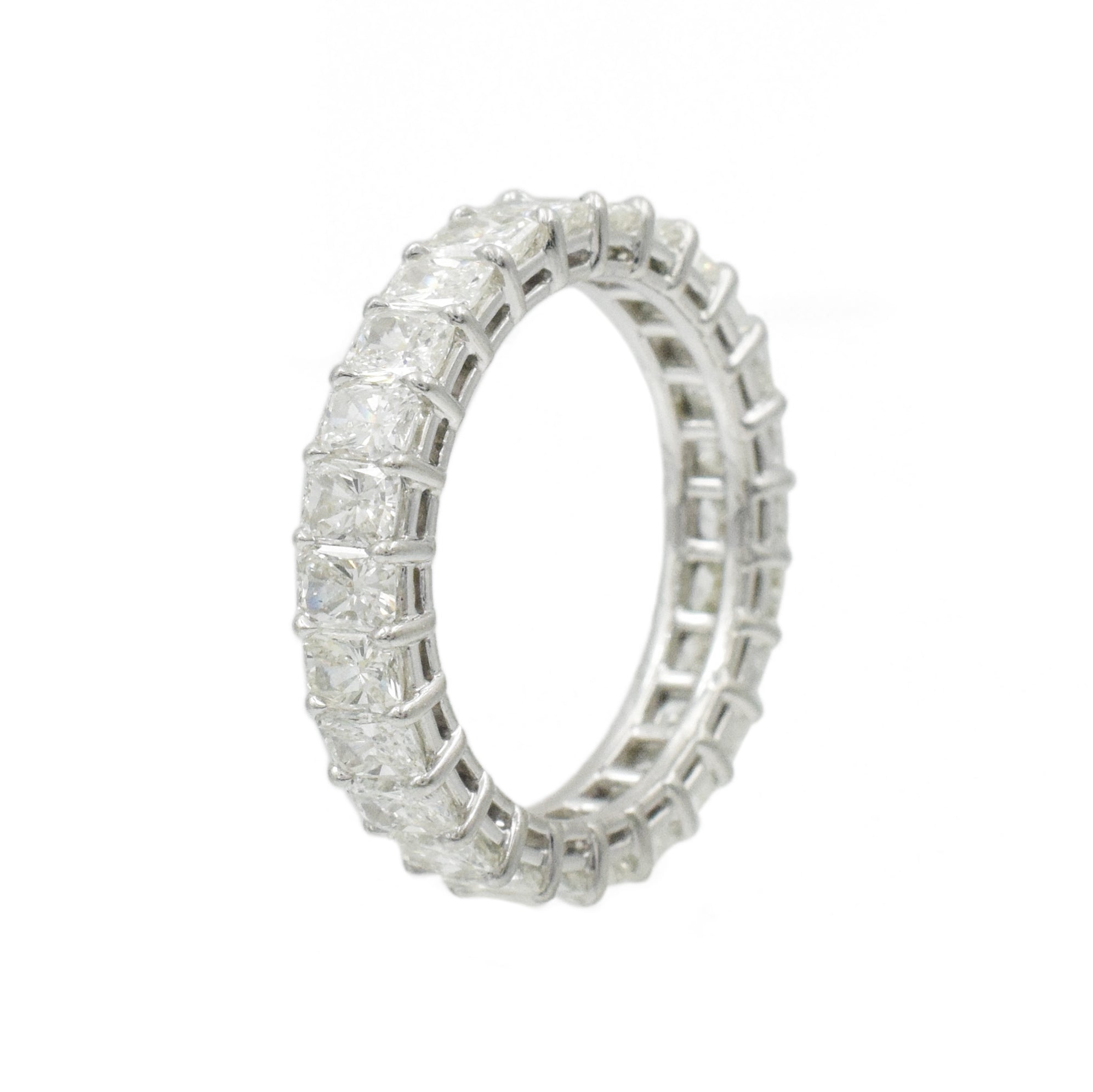 3.73ct Radiant Cut Diamond Eternity Band in Platinum