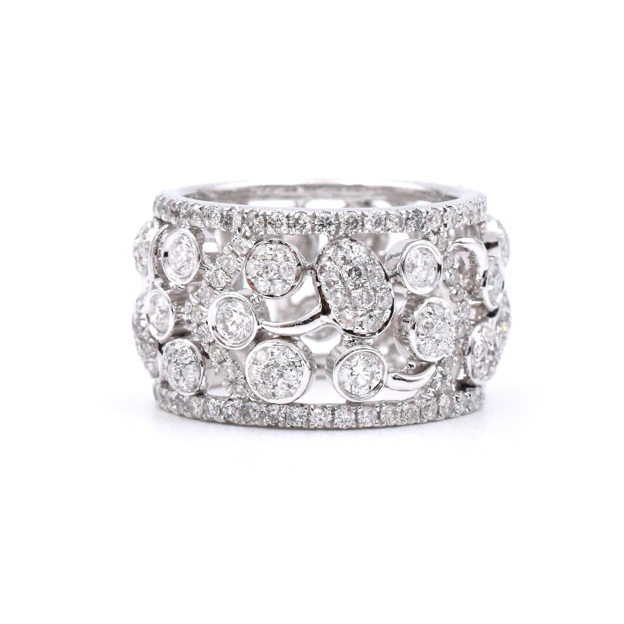 2.65ct Diamond 'Bubble' Ring in 18K White Gold