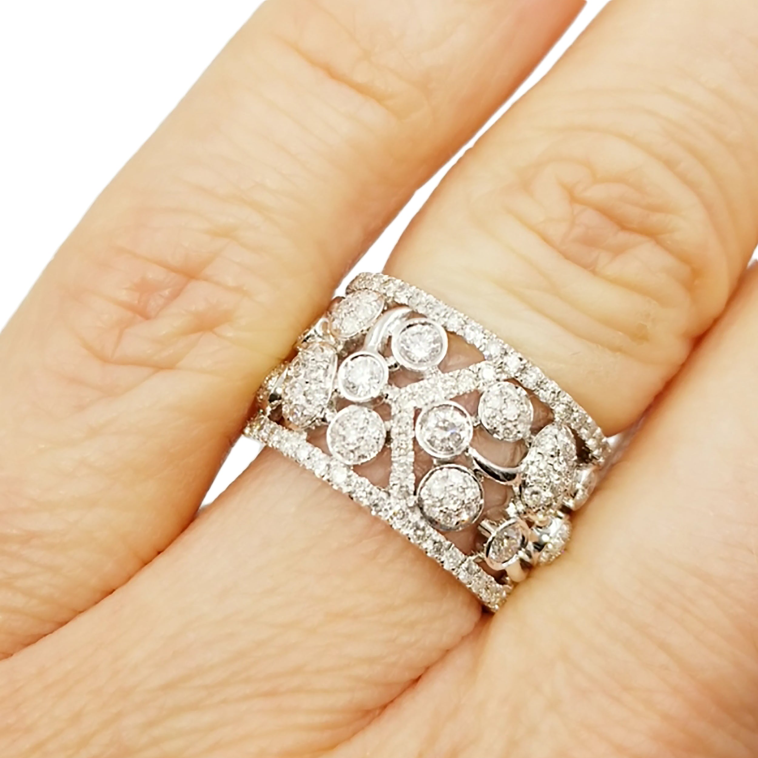 2.65ct Diamond 'Bubble' Ring in 18K White Gold