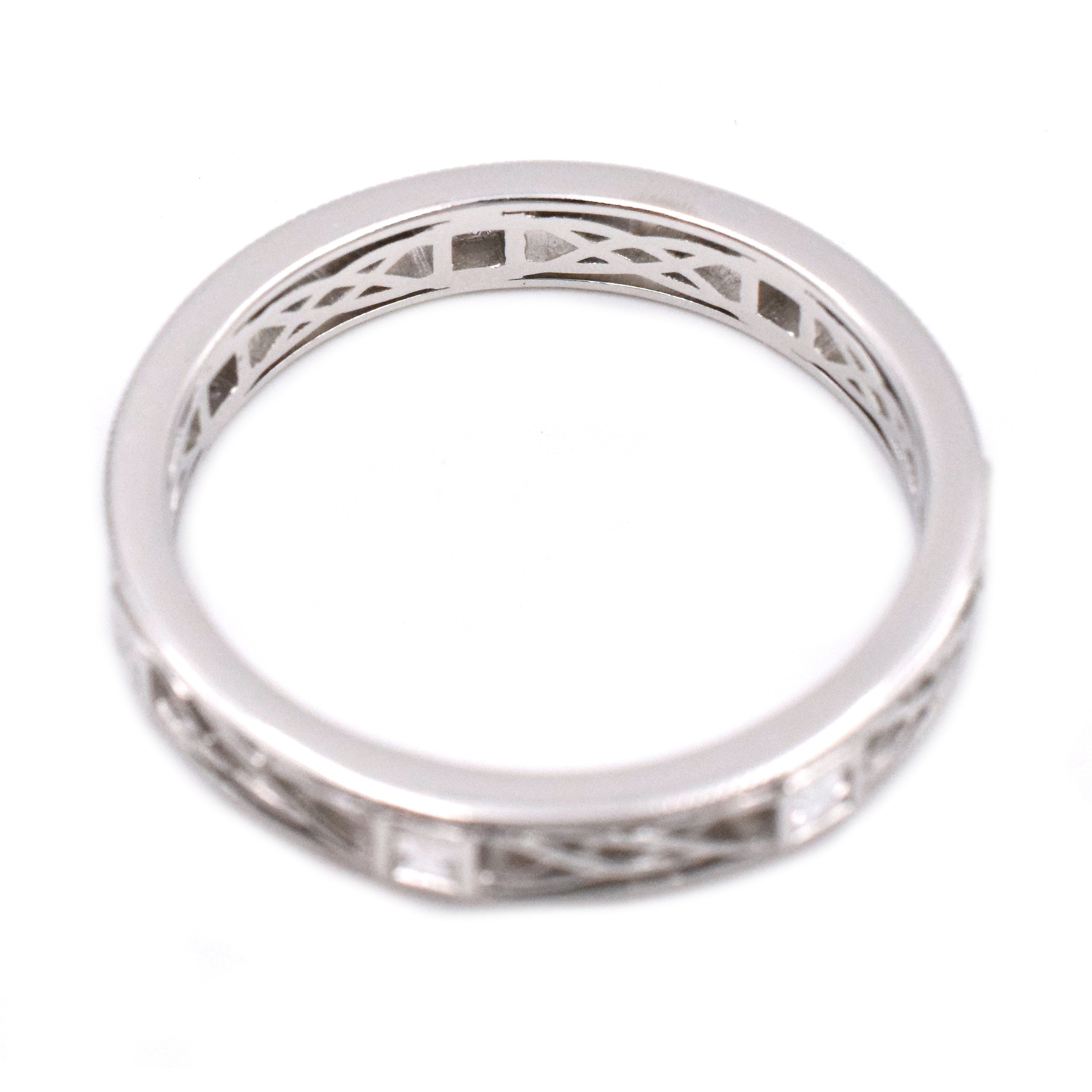 Diamond, Celtic Design Platinum Wedding Band, Size 12.5