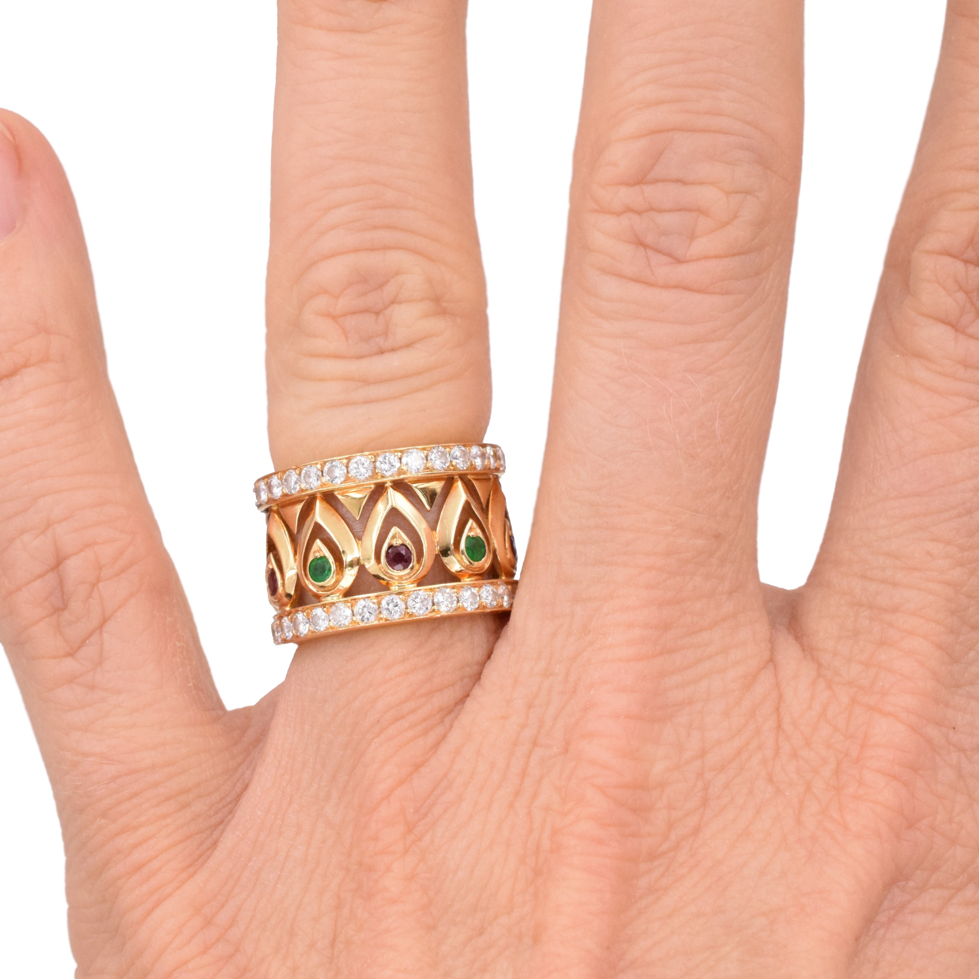 1980's Diamond and Gemstone Band by Cartier