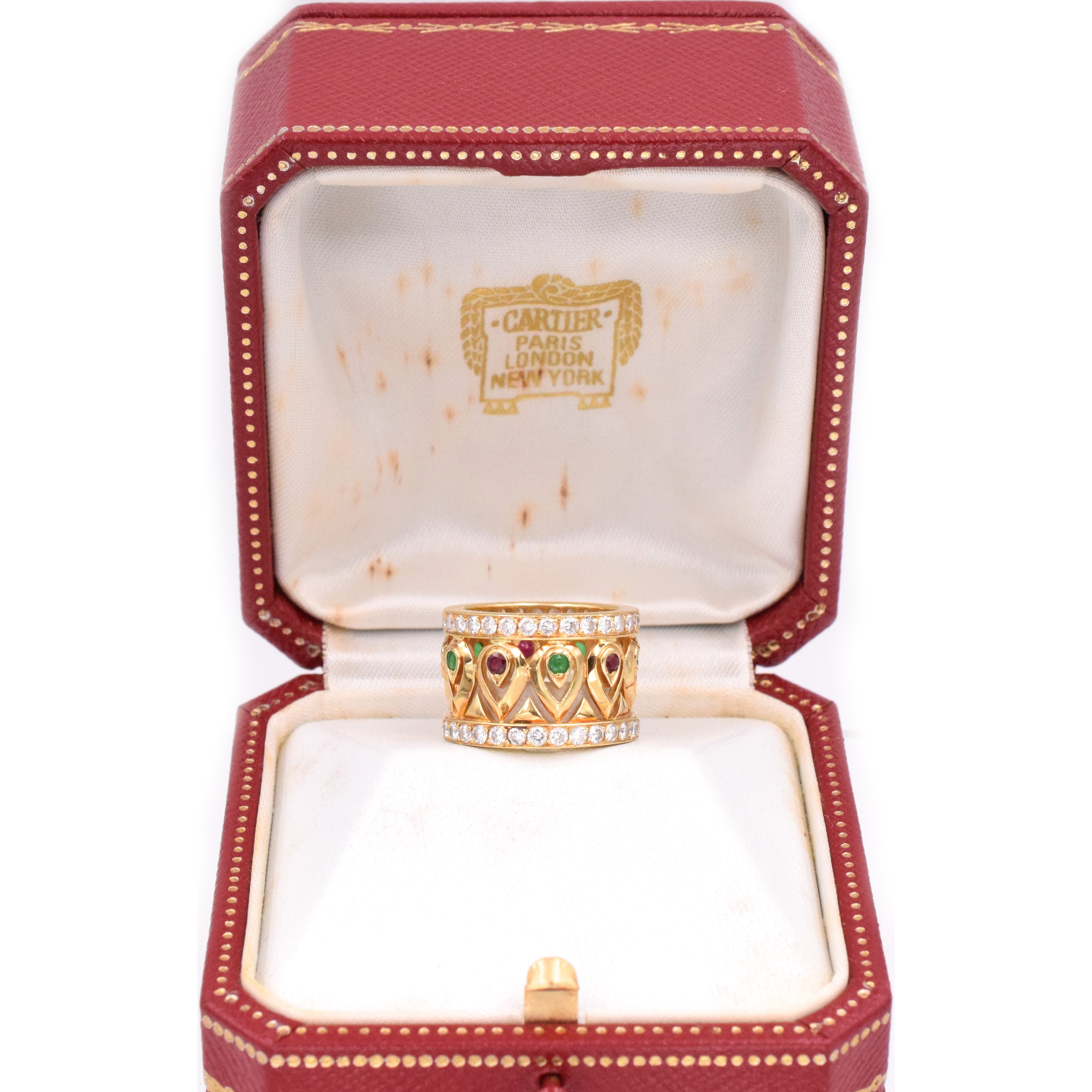 1980's Diamond and Gemstone Band by Cartier