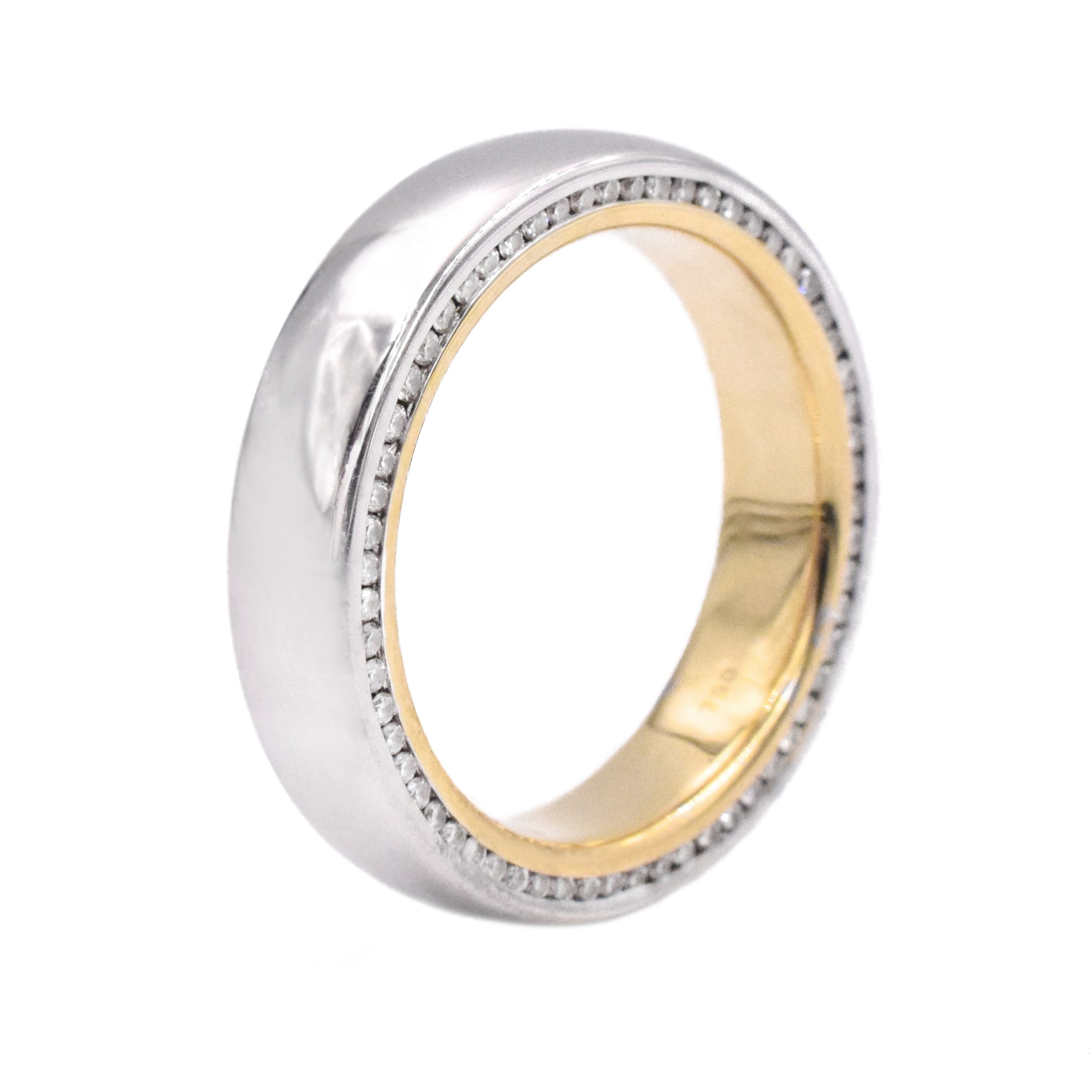 0.60ct Diamond Wedding Band in 18k Two Tone Gold, Size 7.25