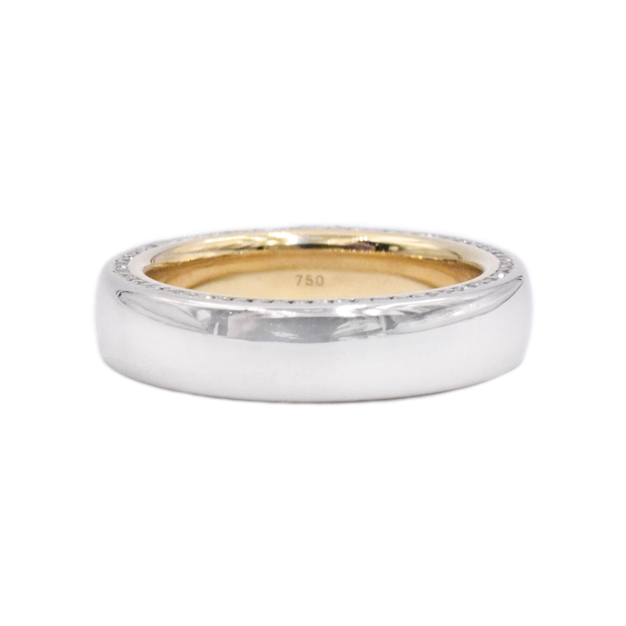 0.60ct Diamond Wedding Band in 18k Two Tone Gold, Size 7.25