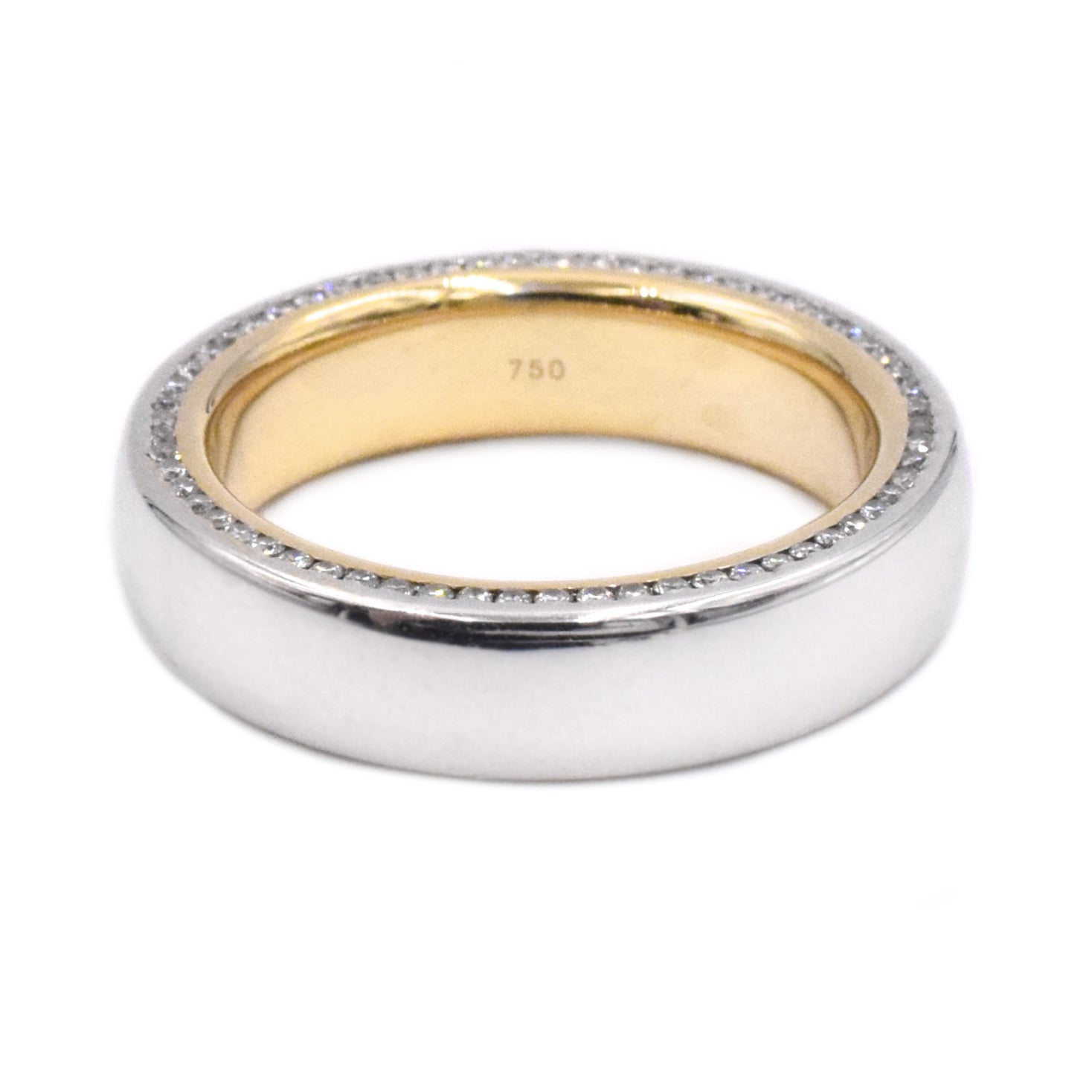 0.60ct Diamond Wedding Band in 18k Two Tone Gold, Size 7.25