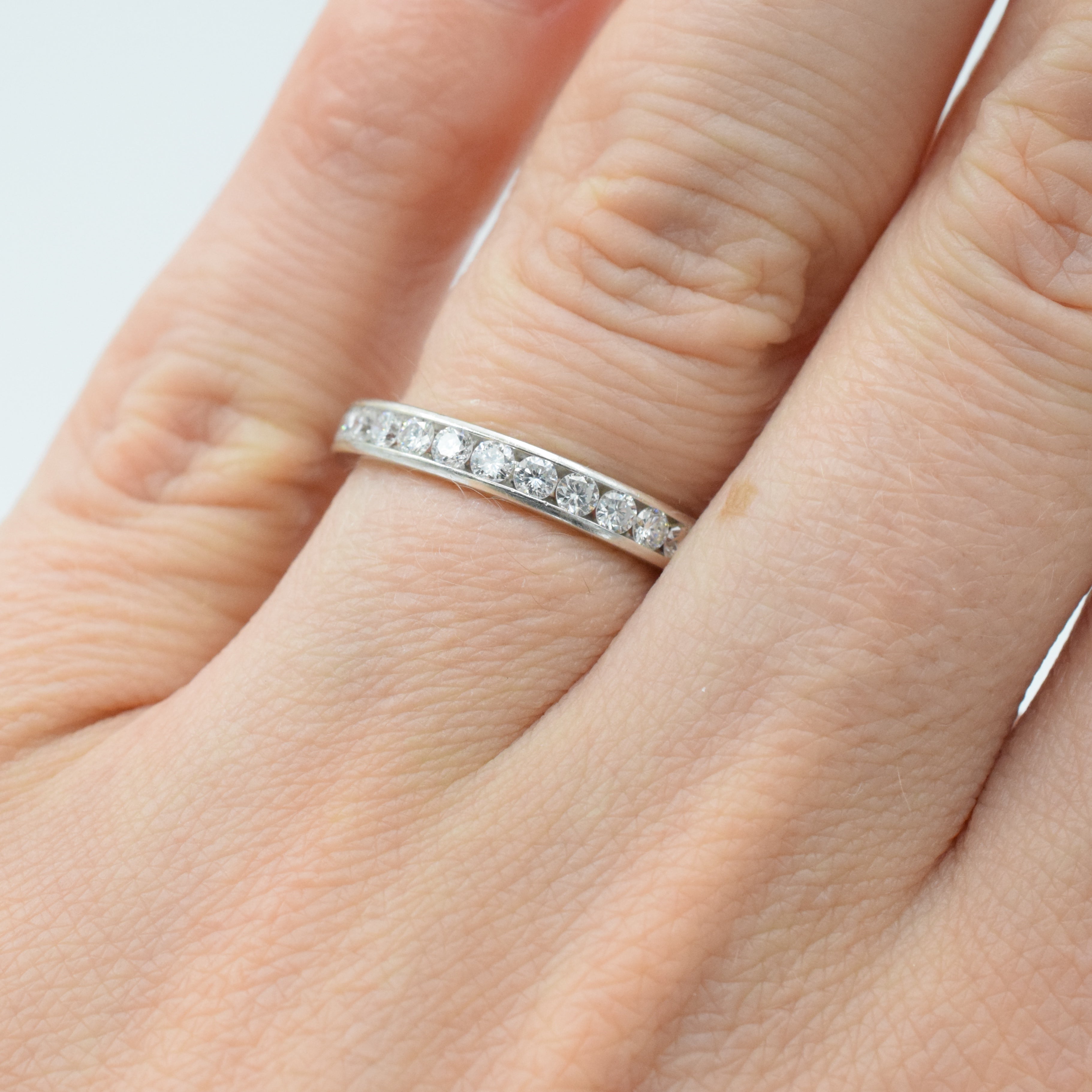 0.90ct Diamond Eternity Wedding Band in 14k White Gold