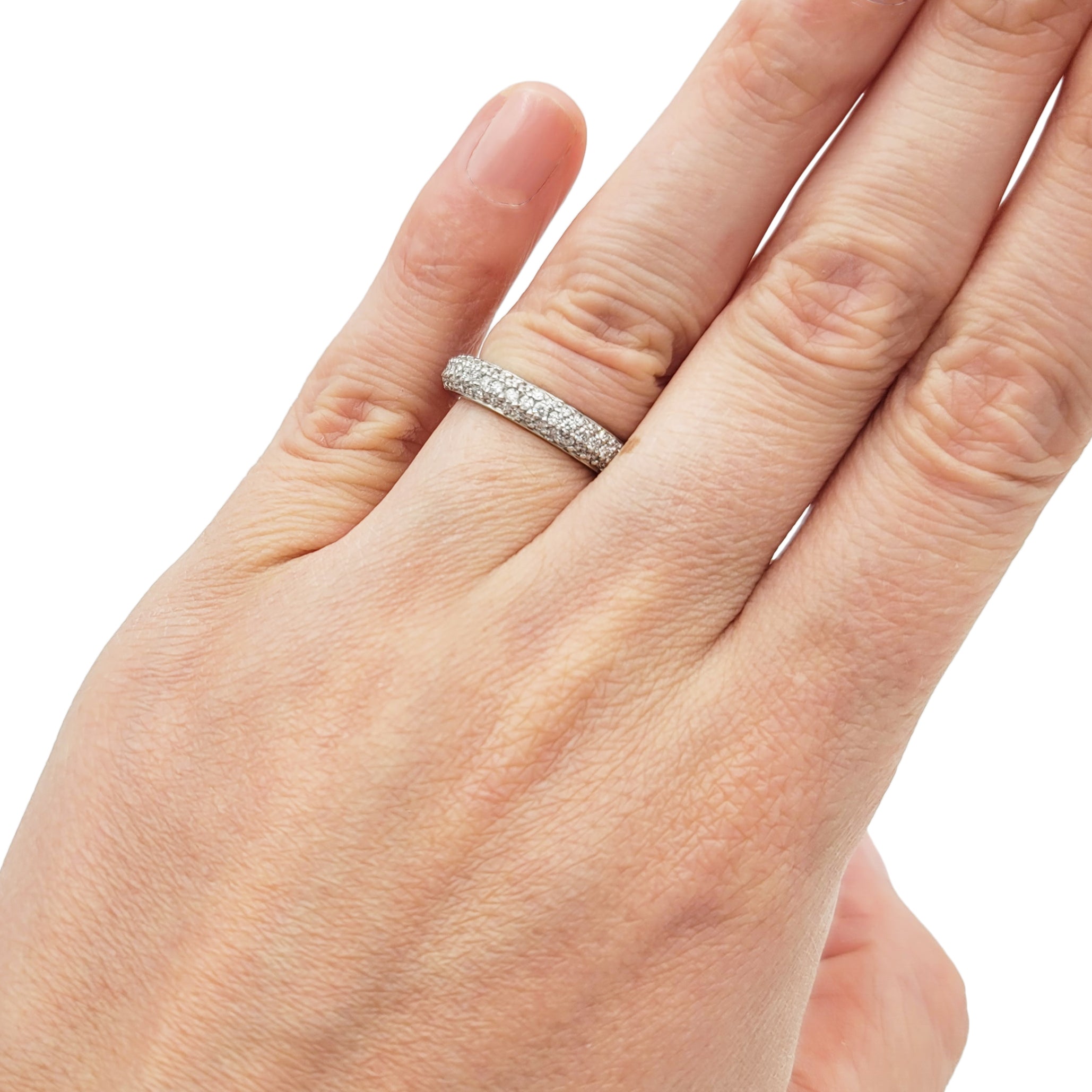 0.65ct Diamond Pave Band in 14k White Gold
