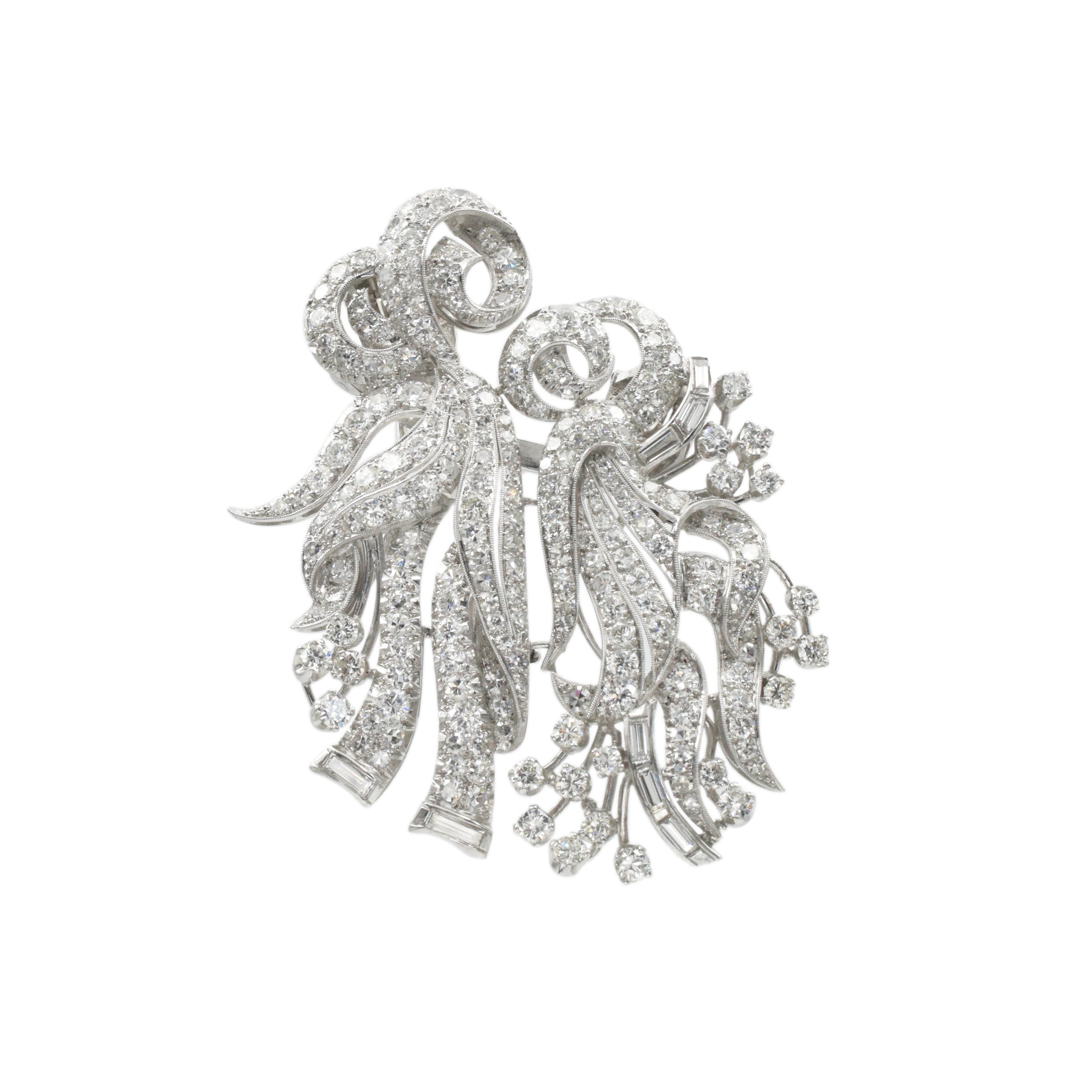Vintage 7.50ct Diamond Brooch in Platinum