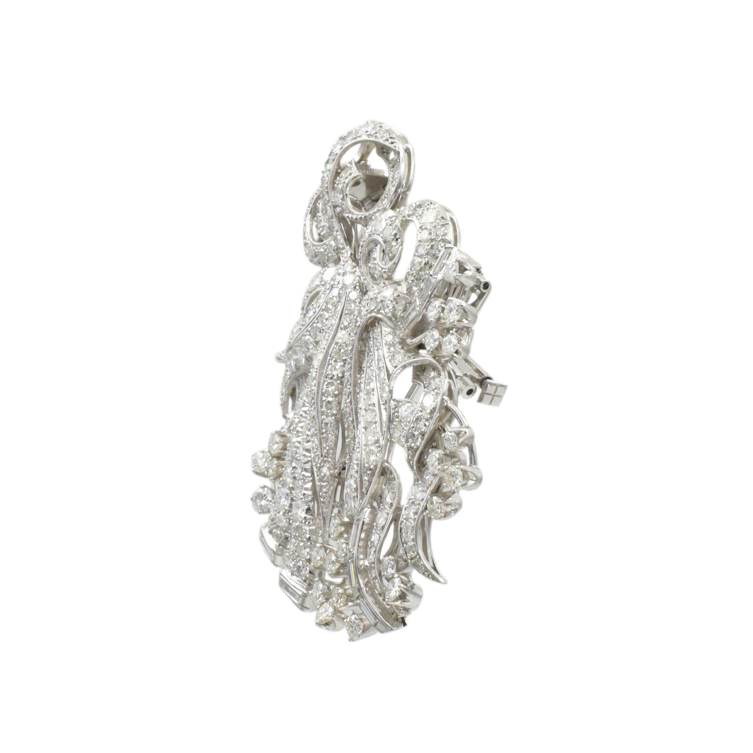 Vintage 7.50ct Diamond Brooch in Platinum