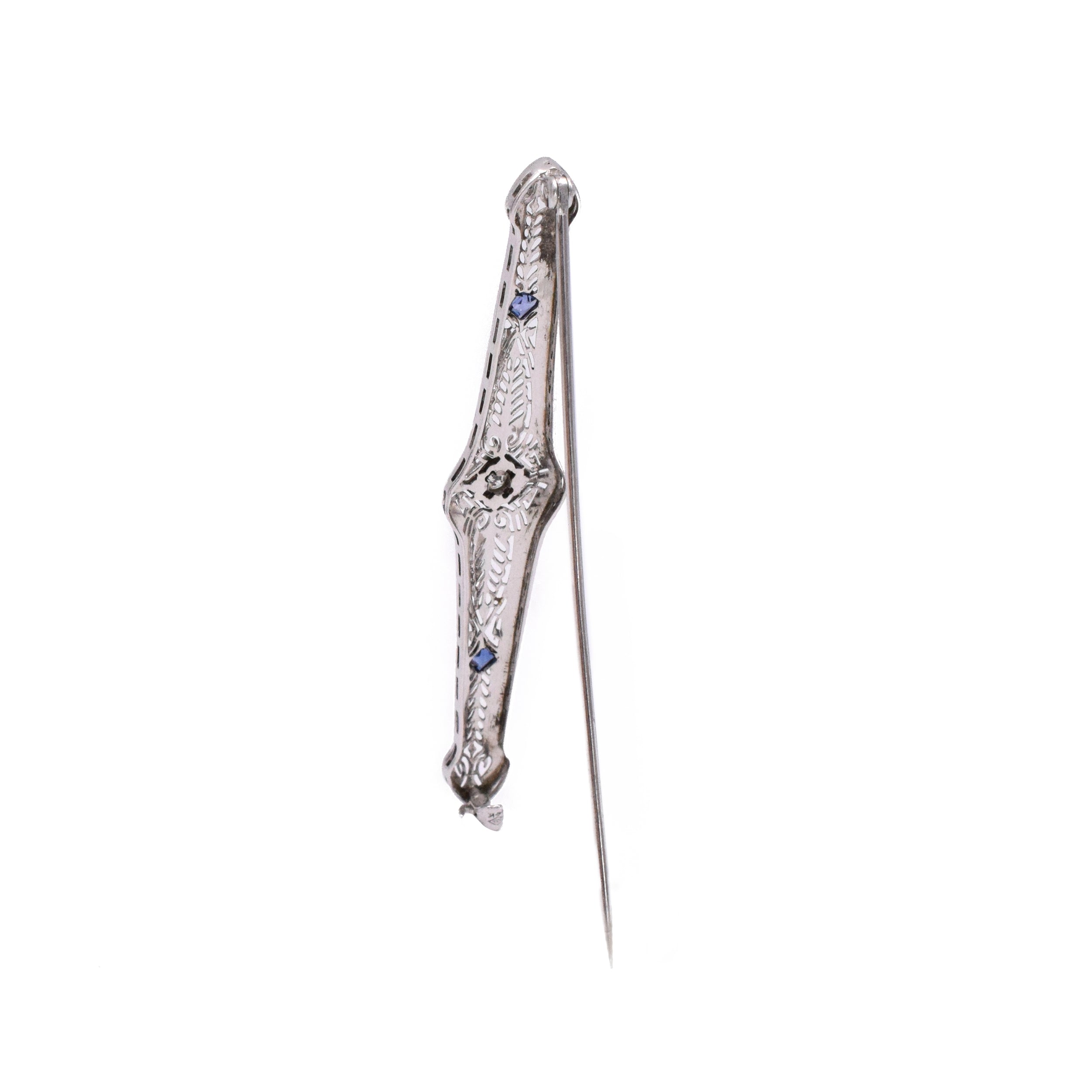 1930-1950's Diamond & Sapphire Brooch and Lapel Pin