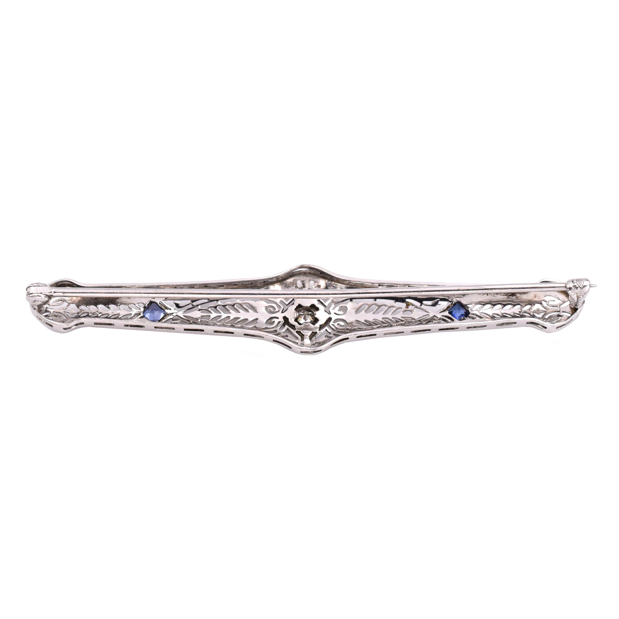 1930-1950's Diamond & Sapphire Brooch and Lapel Pin