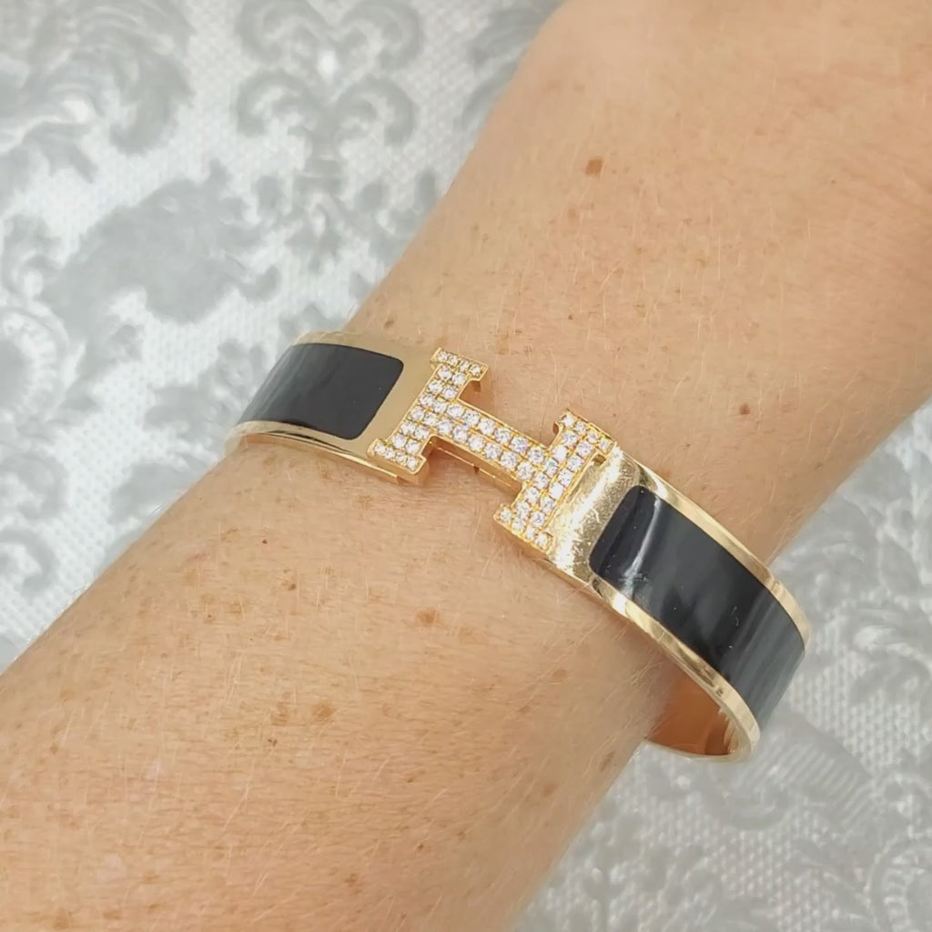 Hermes H Bracelet Clic Clac Black GM 