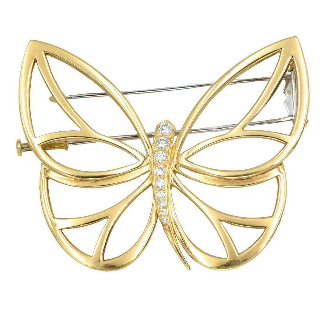 Van Cleef & Arpels Papillon Brooch & Lapel Pin In 18k Gold