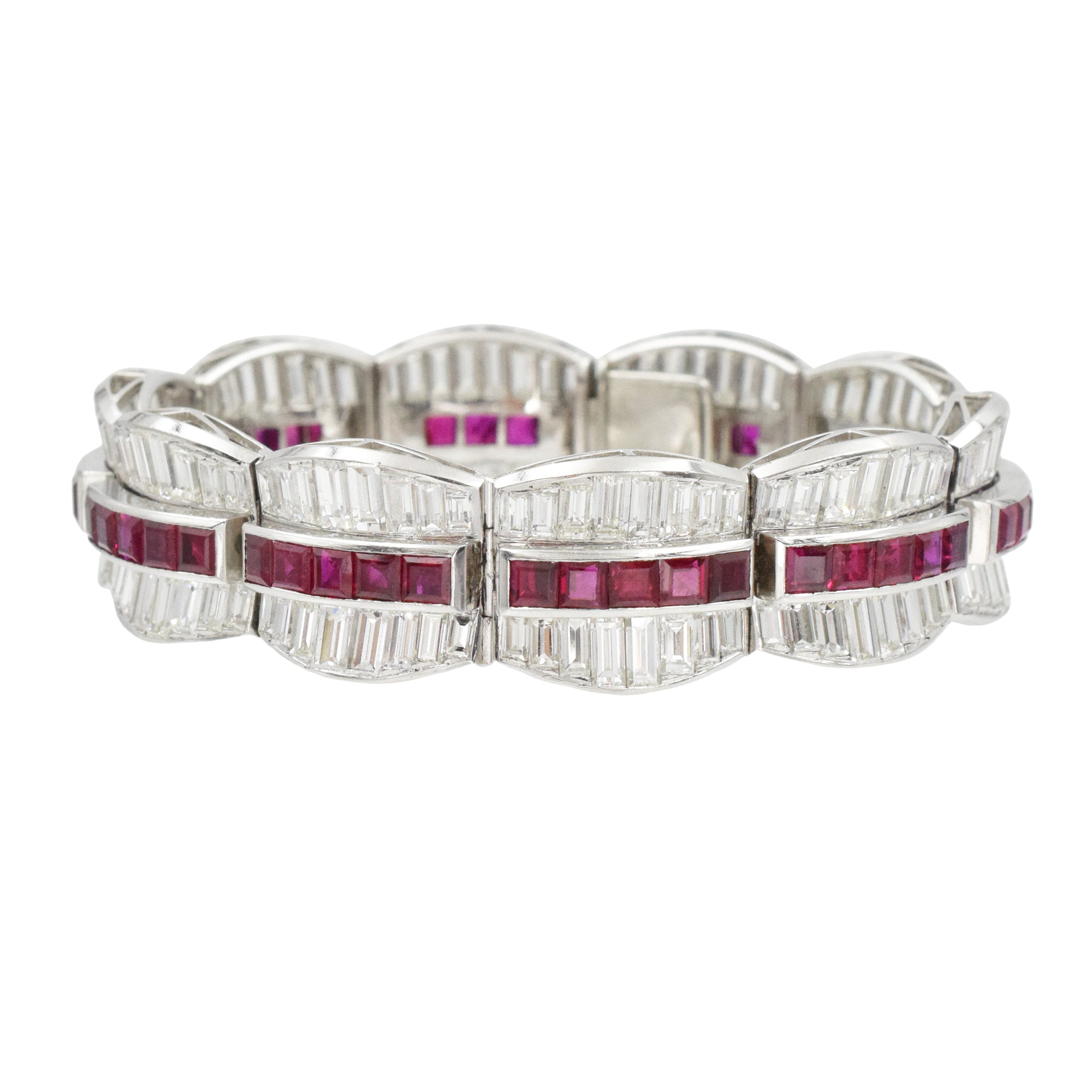 Ruby and Diamond Bracelet bracelet in platinum.