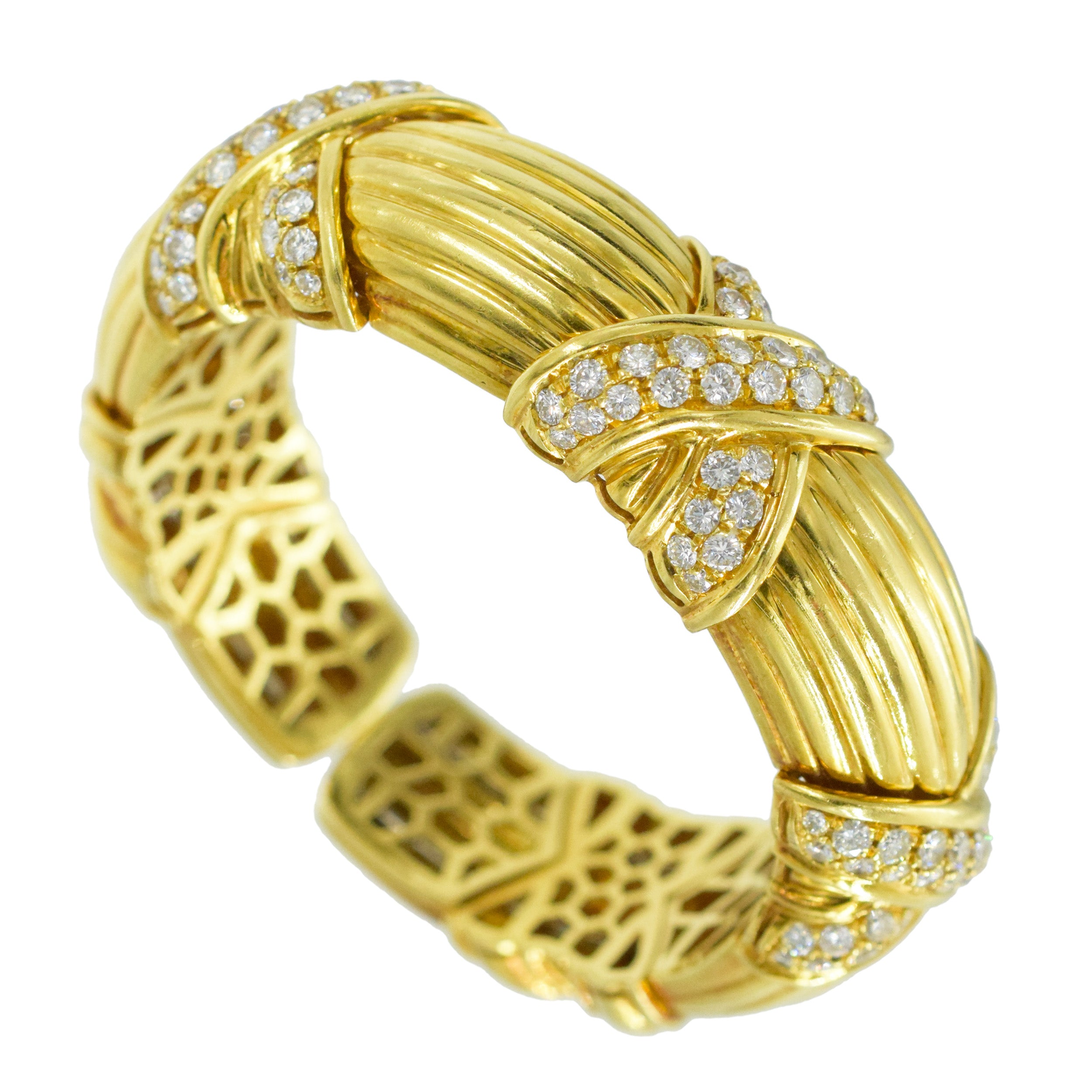 Chaumet Gold and Diamond Cuff Bracelet