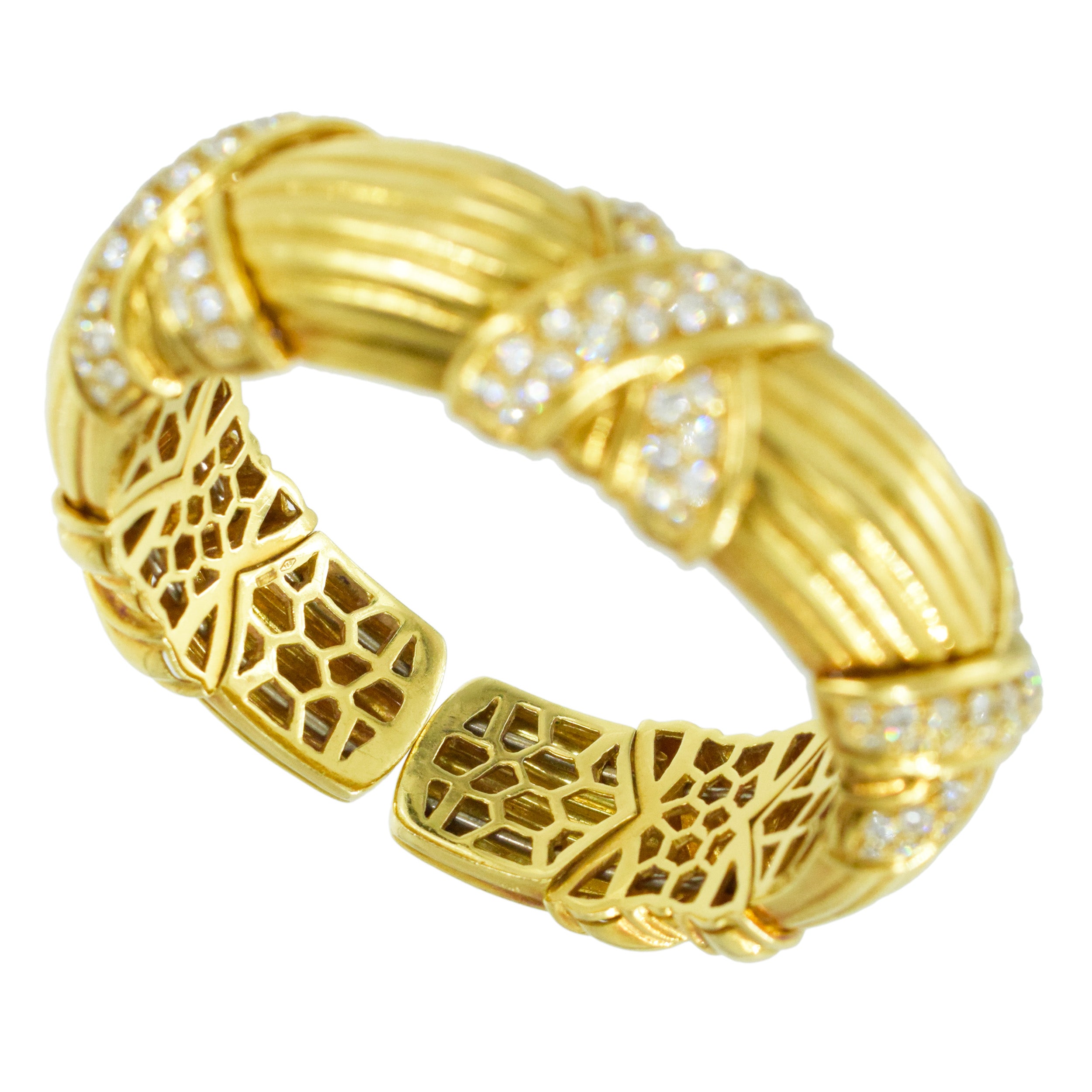 Chaumet Gold and Diamond Cuff Bracelet