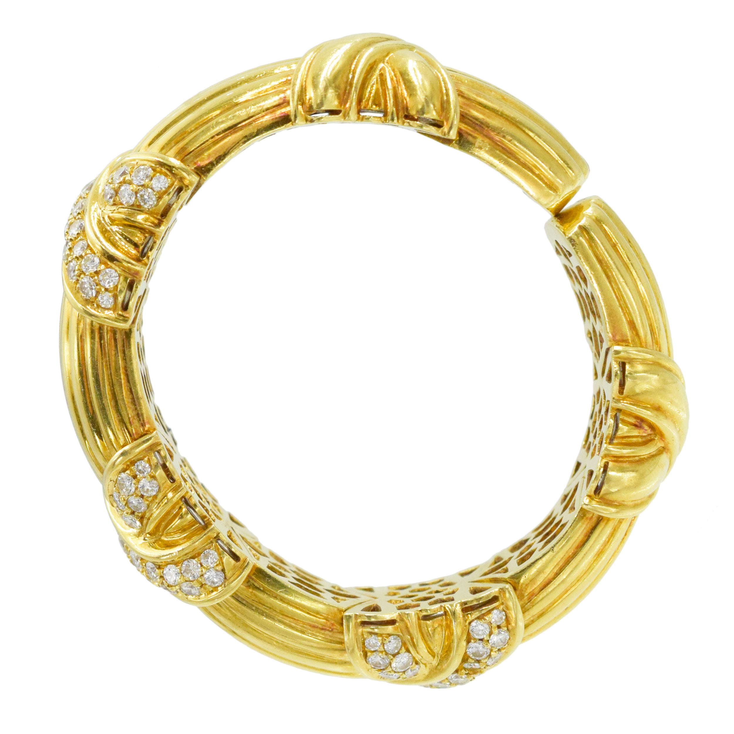 Chaumet Gold and Diamond Cuff Bracelet