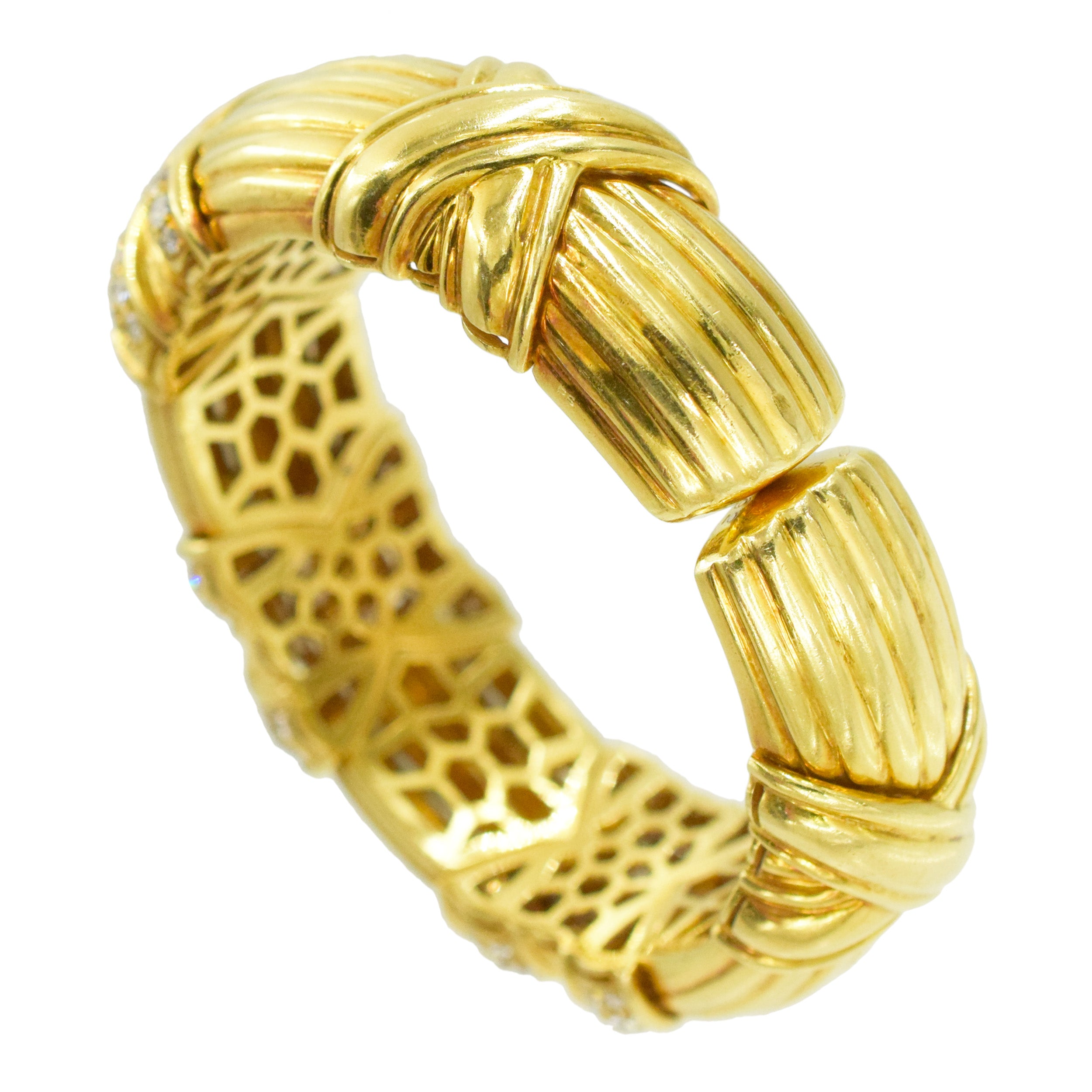 Chaumet Gold and Diamond Cuff Bracelet