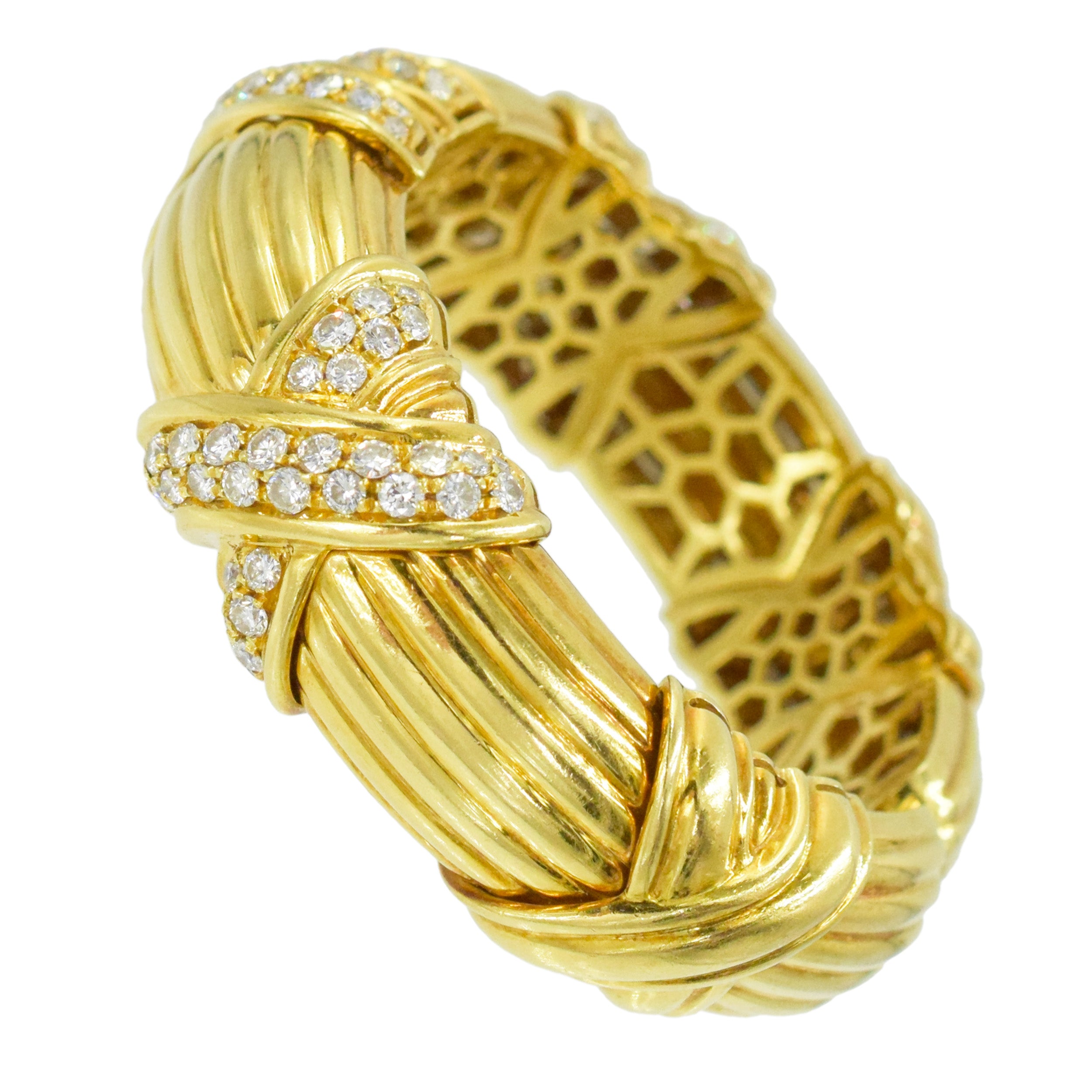 Chaumet Gold and Diamond Cuff Bracelet