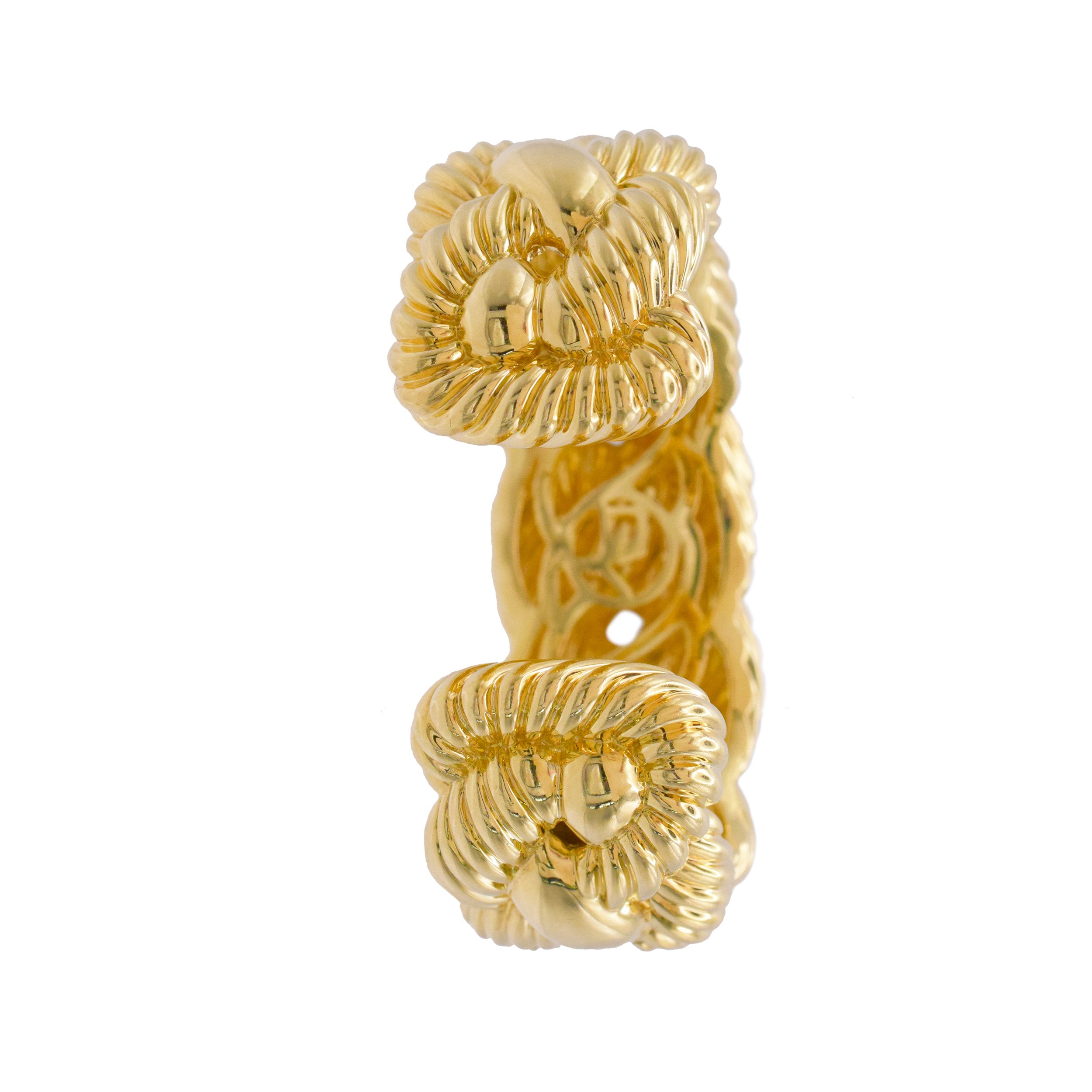 David Yurman 18k Yellow Gold Wide Woven Cable Cuff Bracelet