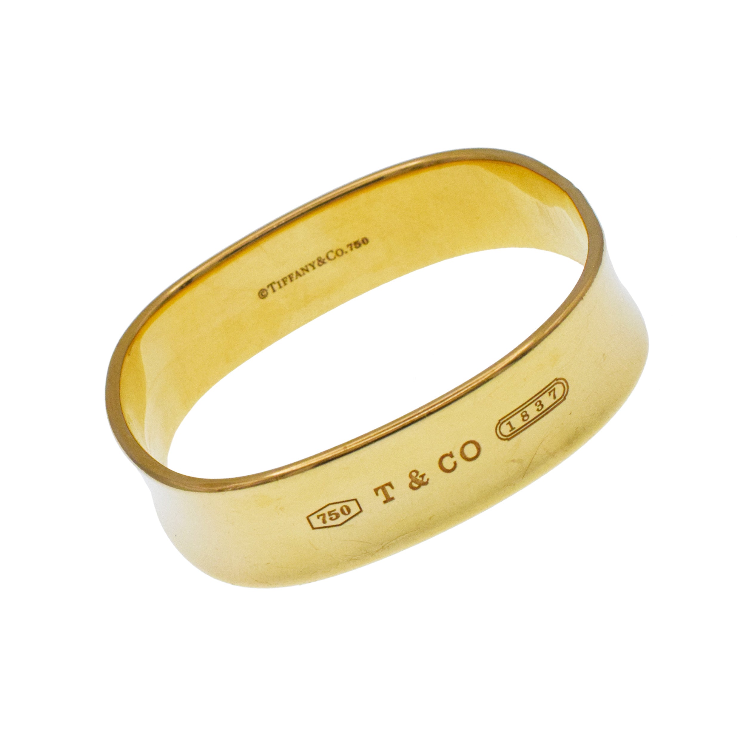 Tiffany&Co. 1837 Square Bangle Bracelet In 18k Yellow Gold