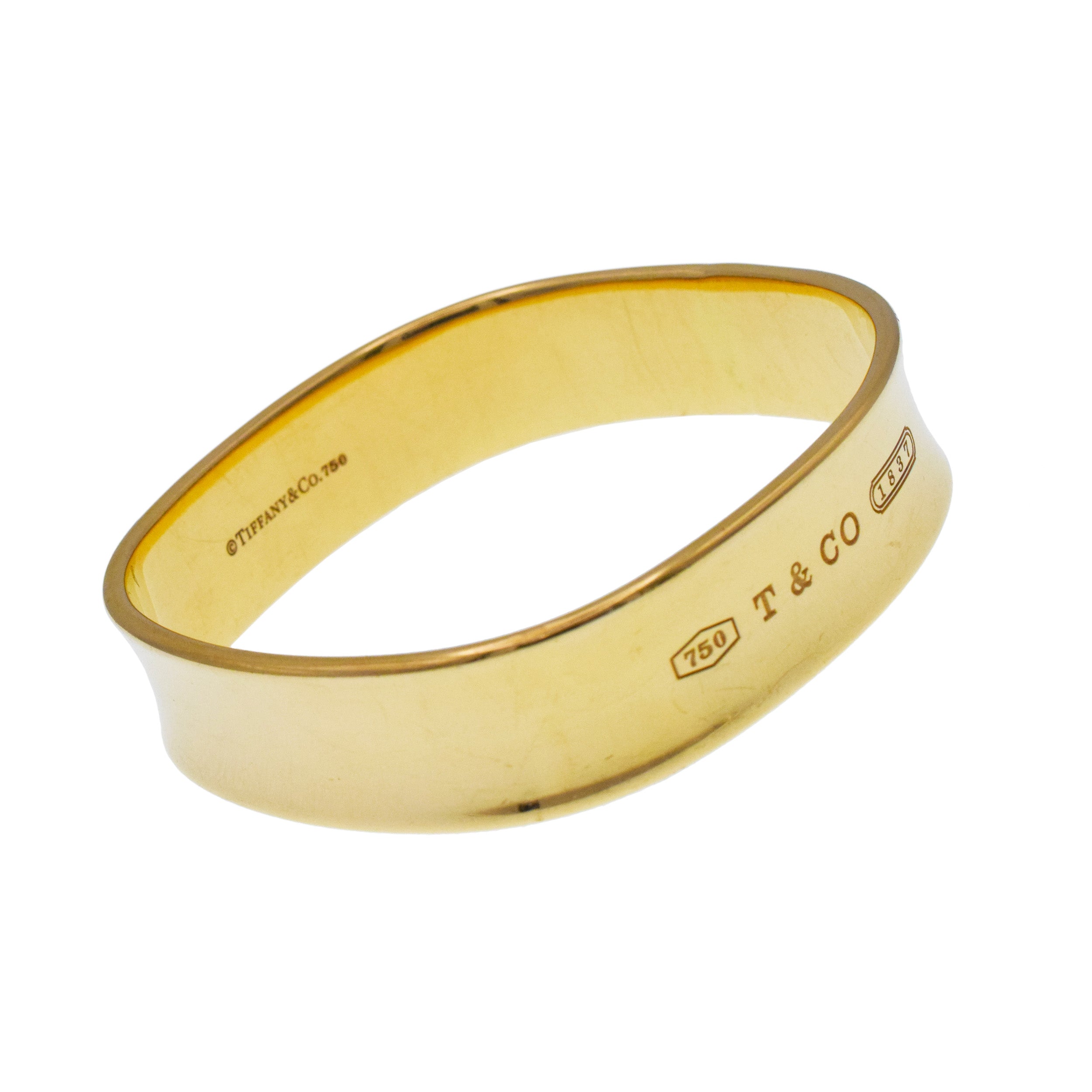 Tiffany&Co. 1837 Square Bangle Bracelet In 18k Yellow Gold