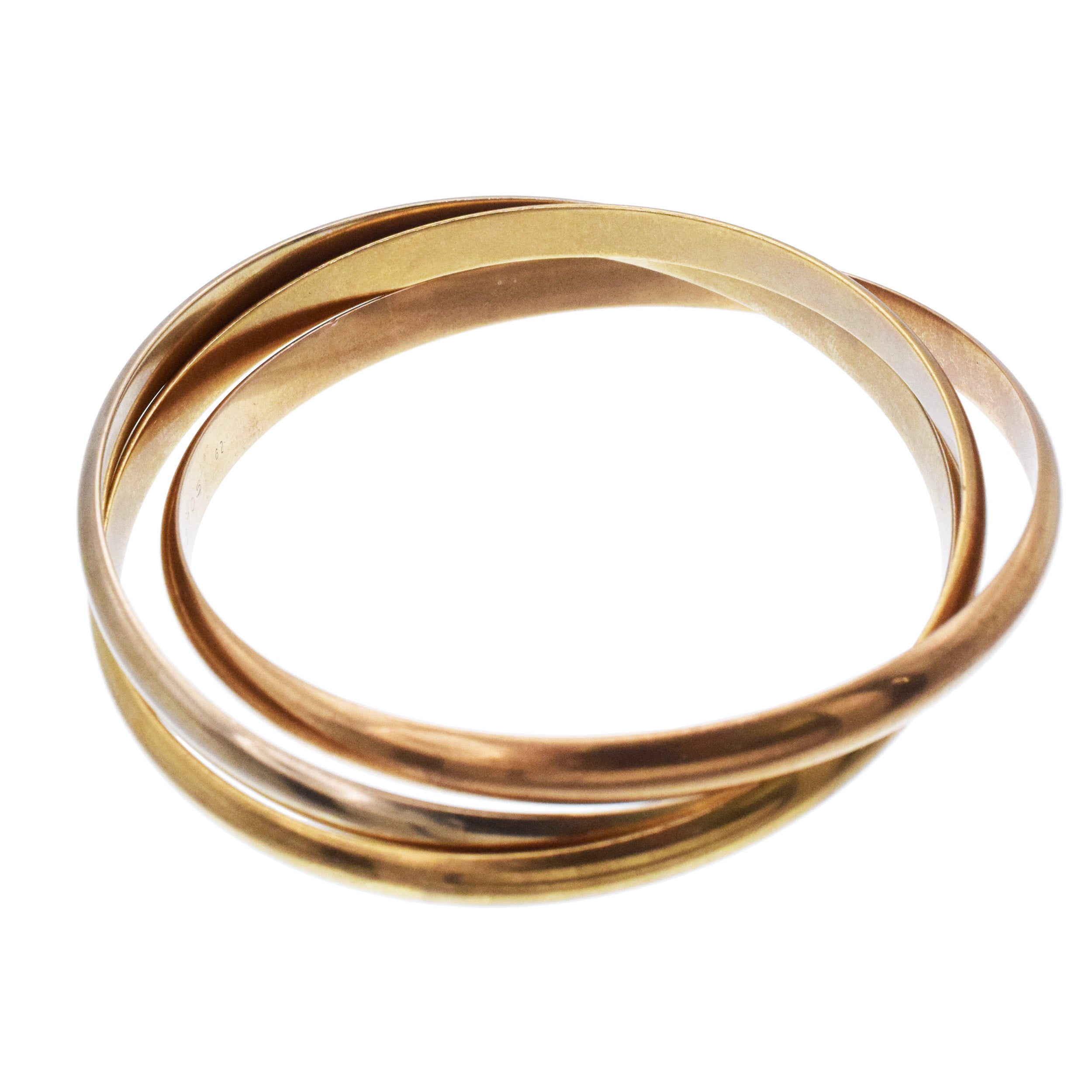 Cartier Trinity Bangle Bracelet In 18k Tri-Tone Gold