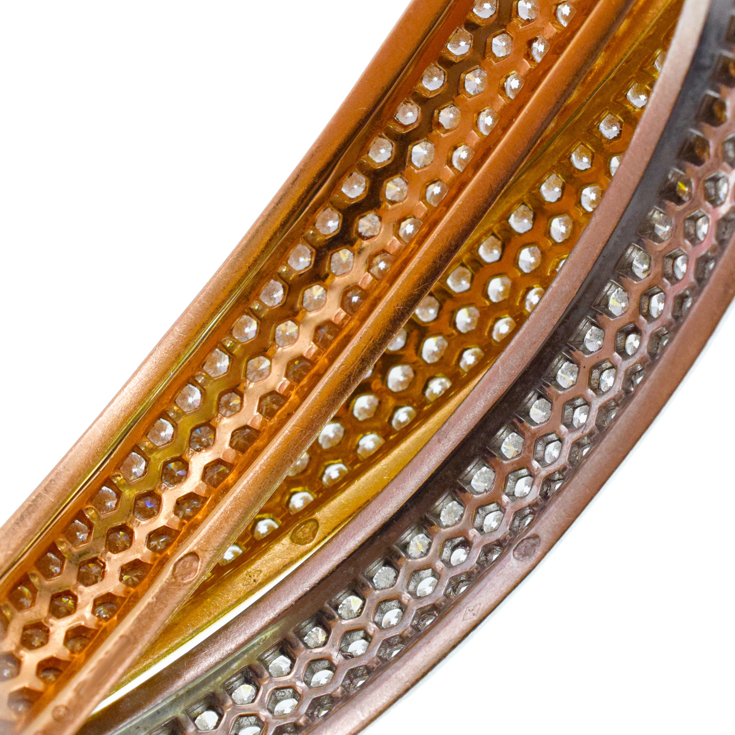 Cartier Diamond 'Trinity' Bangle Bracelet in 18k Tri-Tone Gold