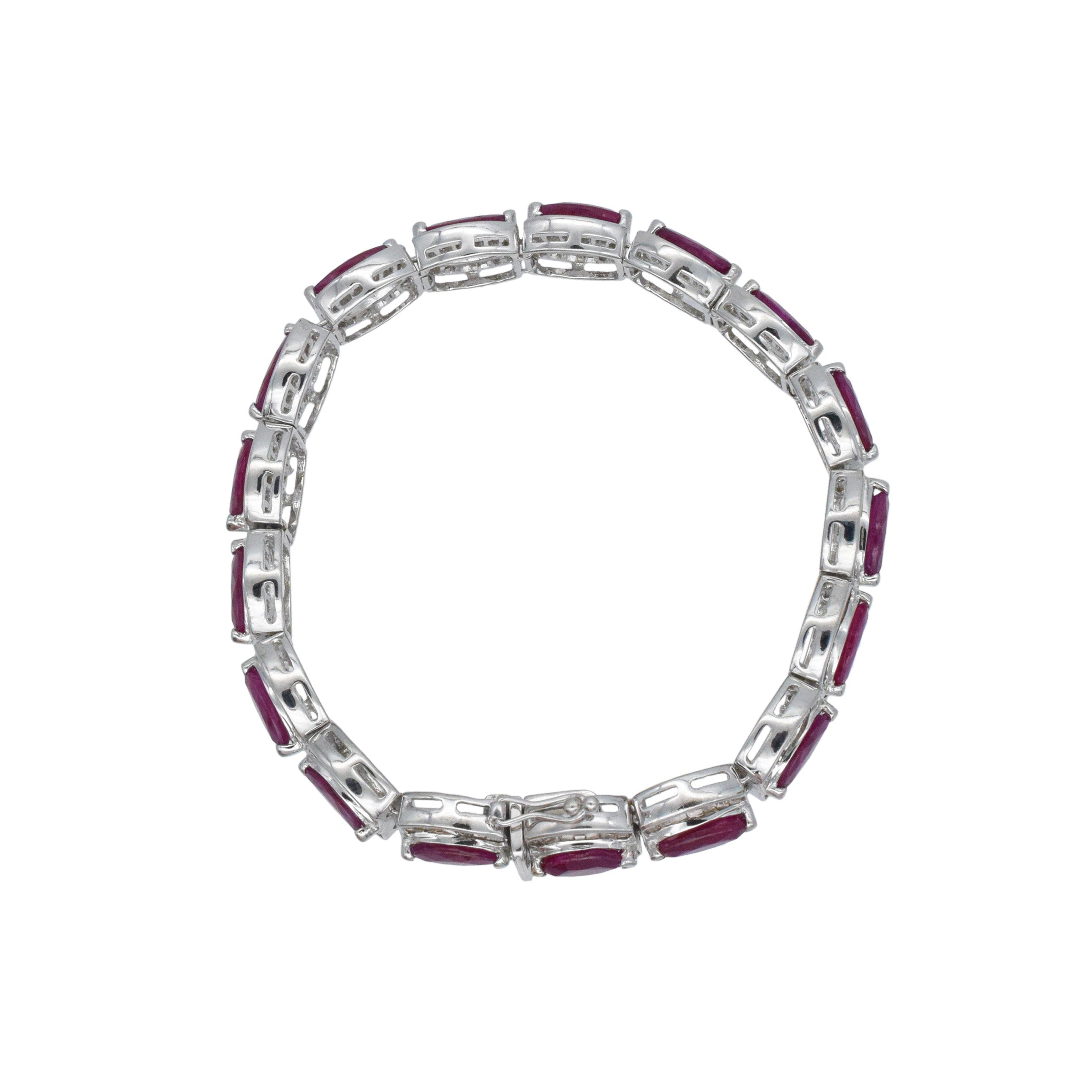 Ruby And Diamond Bracelet In 18k White Gold