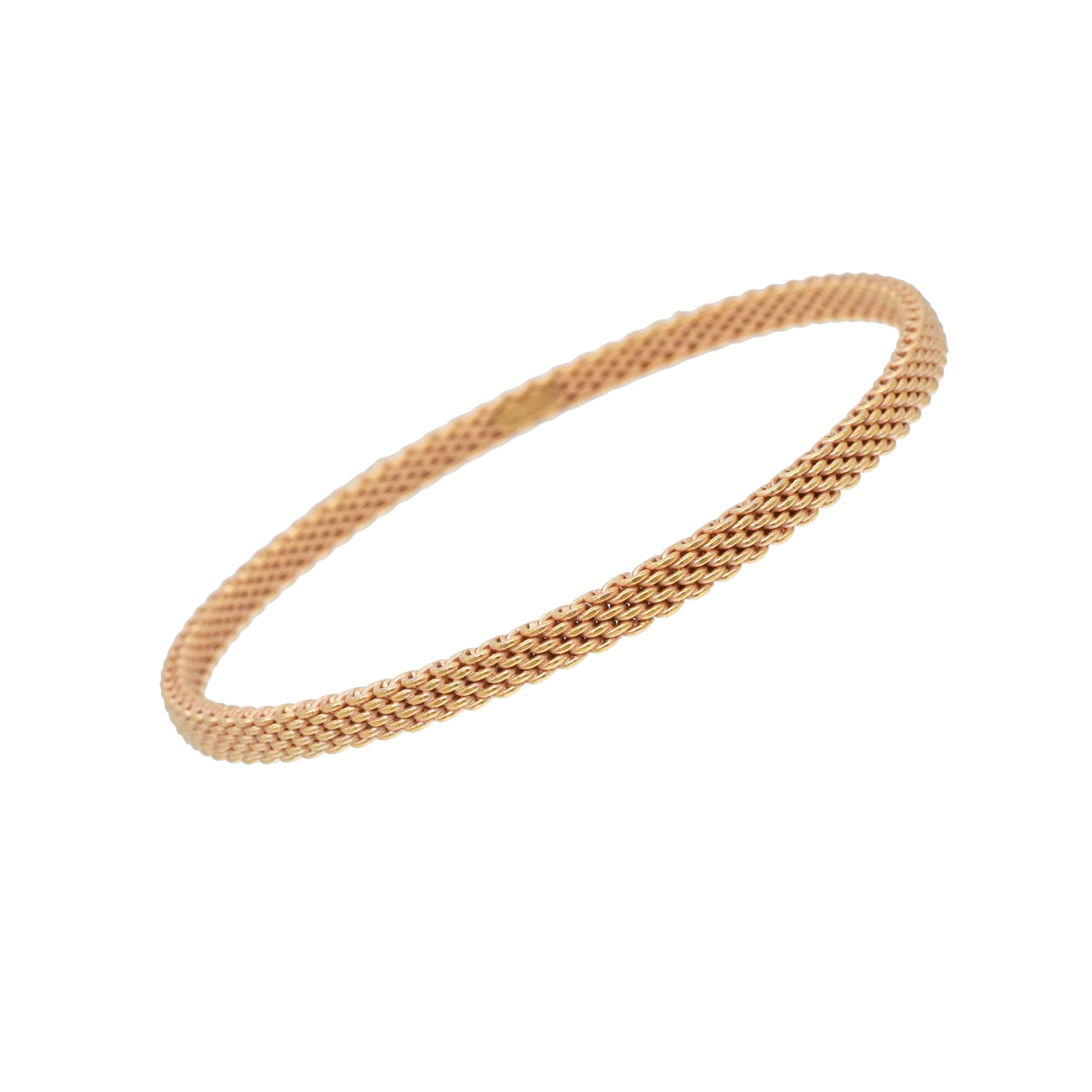 Tiffany&Co. 18k Rose Gold Woven Bangle Bracelet