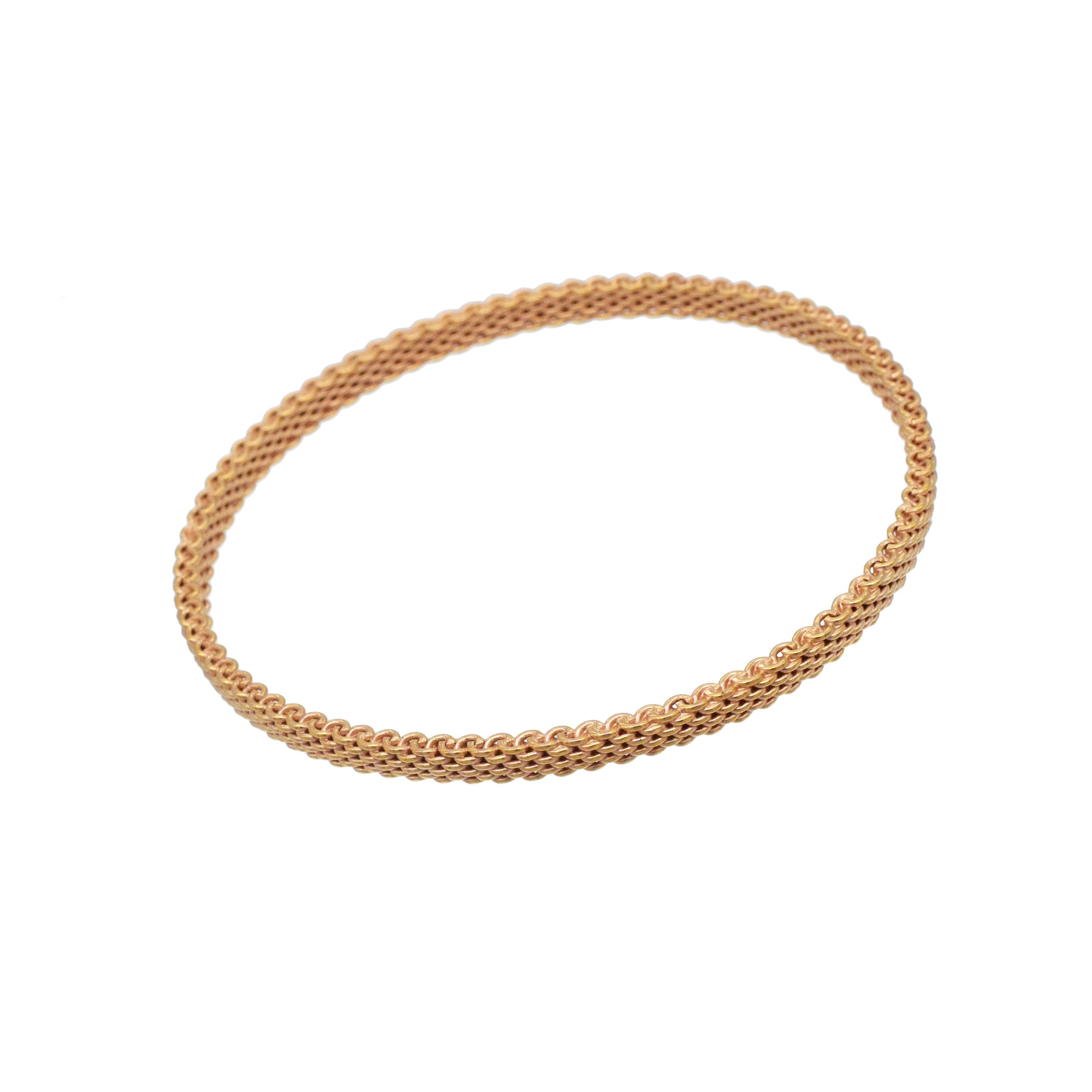 Tiffany&Co. 18k Rose Gold Woven Bangle Bracelet