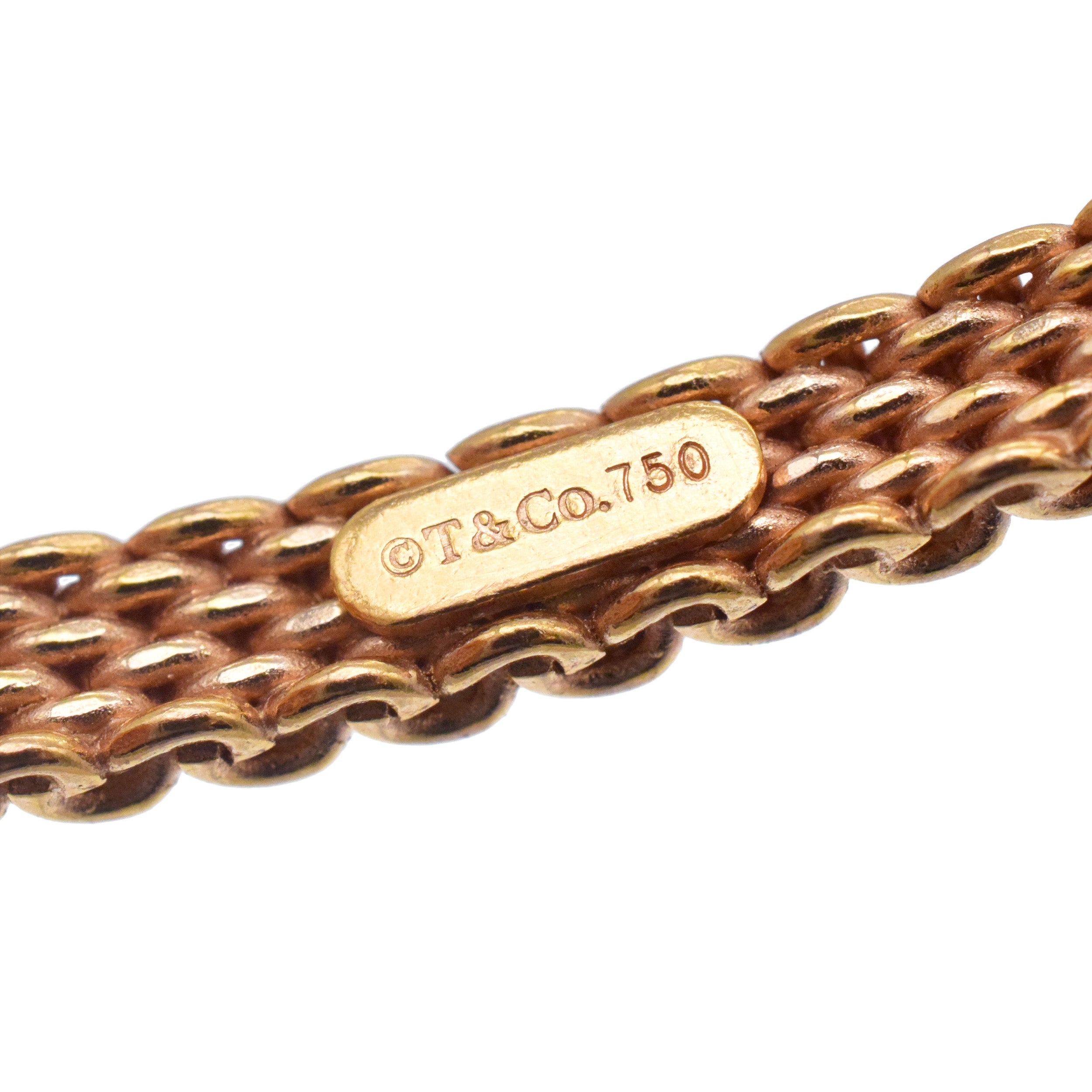 Tiffany&Co. 18k Rose Gold Woven Bangle Bracelet