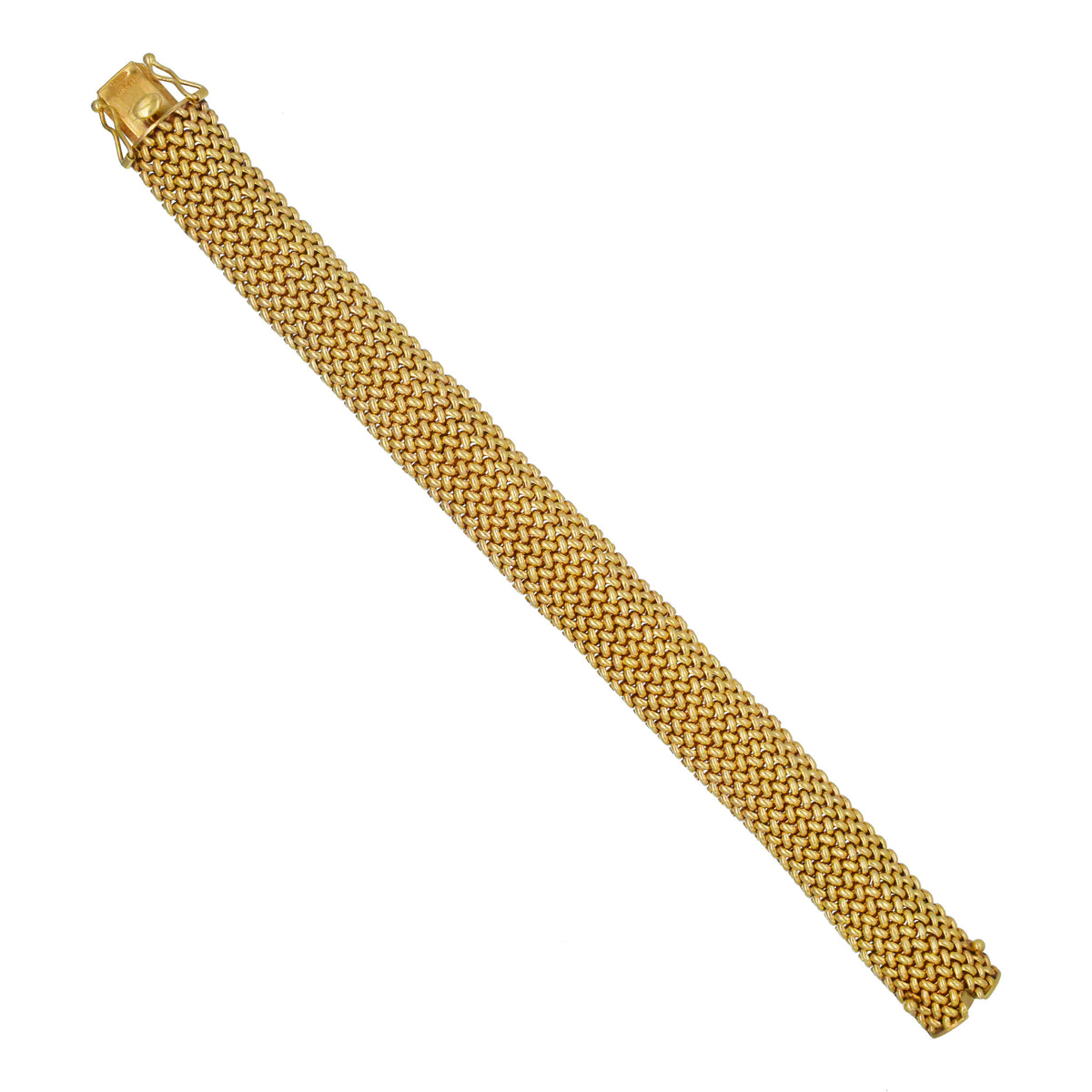 Tiffany & Co. Wide Woven Mesh Bracelet In 14k Yellow Gold