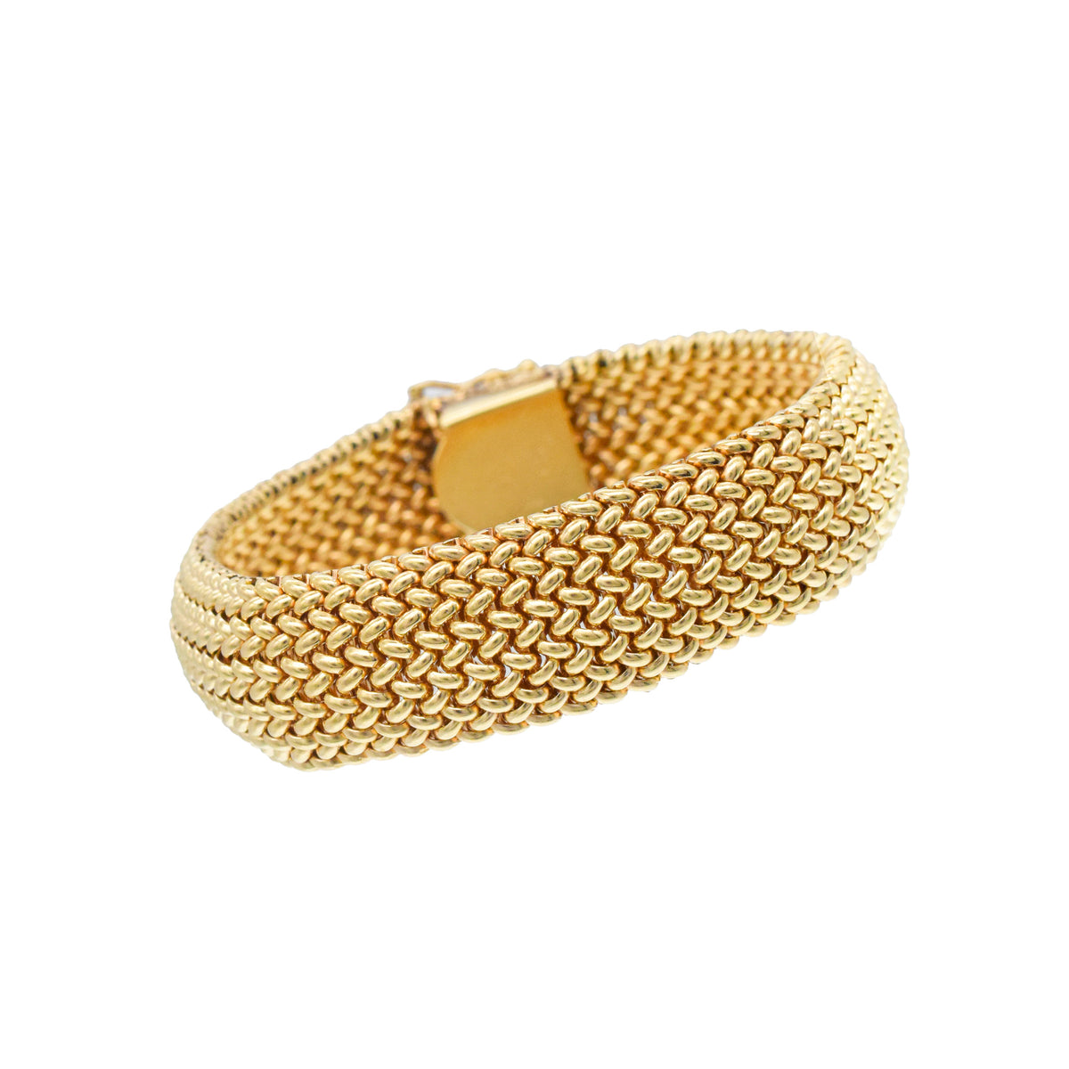 Tiffany & Co. Wide Woven Mesh Bracelet In 14k Yellow Gold