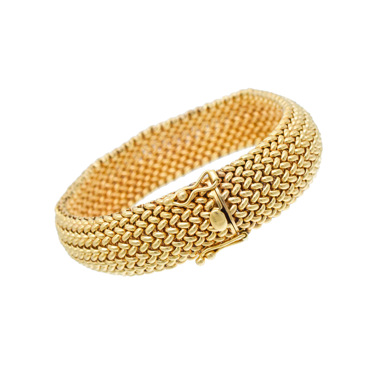 Tiffany & Co. Wide Woven Mesh Bracelet In 14k Yellow Gold