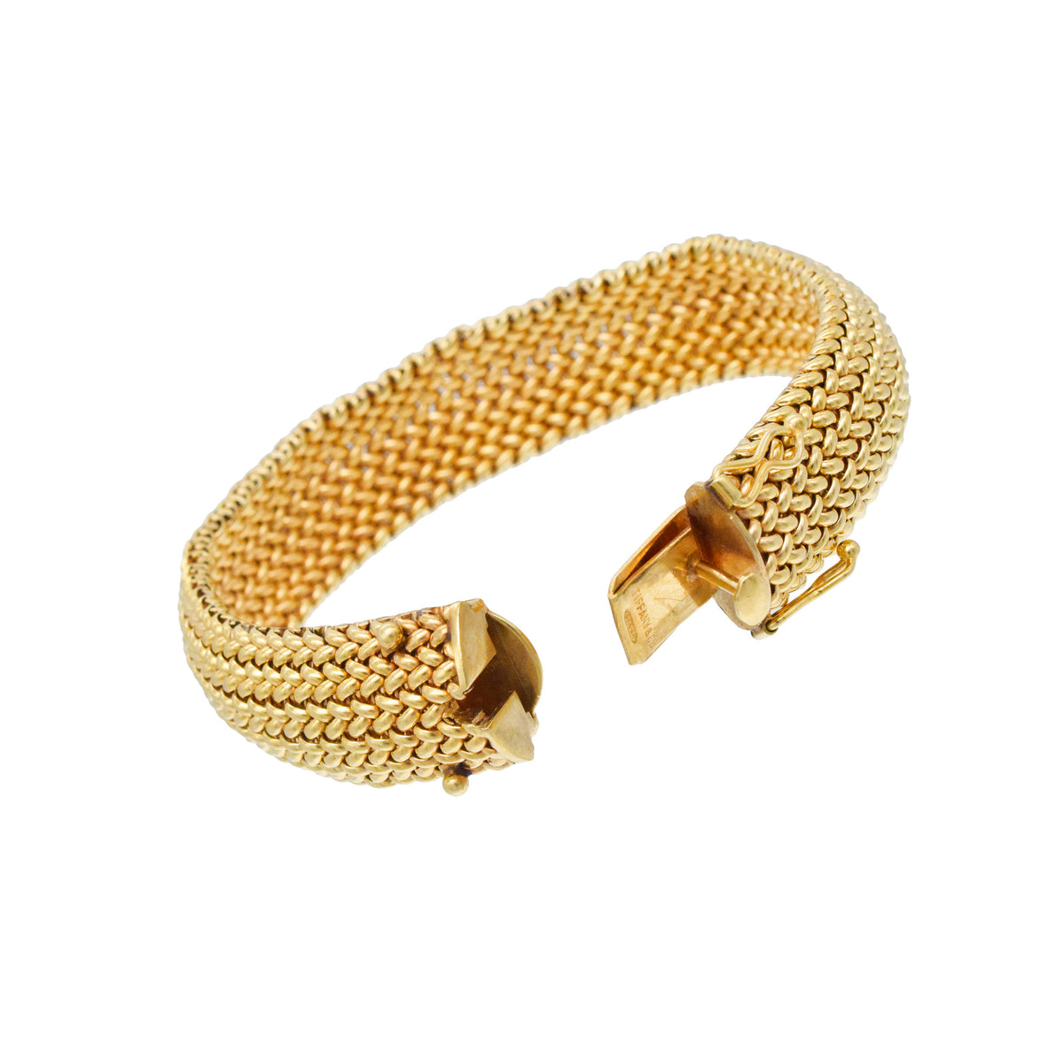 Tiffany & Co. Wide Woven Mesh Bracelet In 14k Yellow Gold